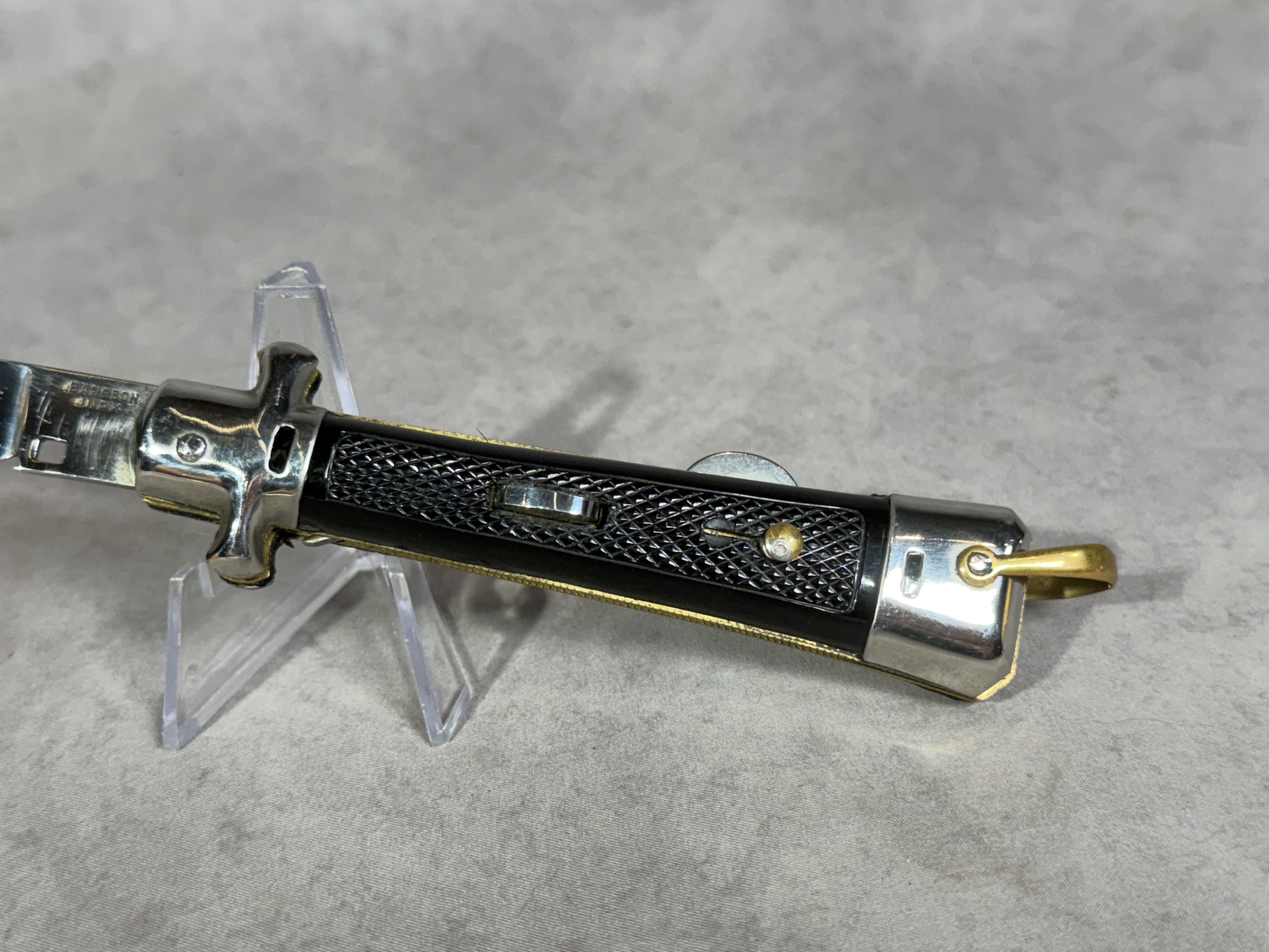 Bargeon French Automatic Stiletto Knife with Maltese Cross Medallion