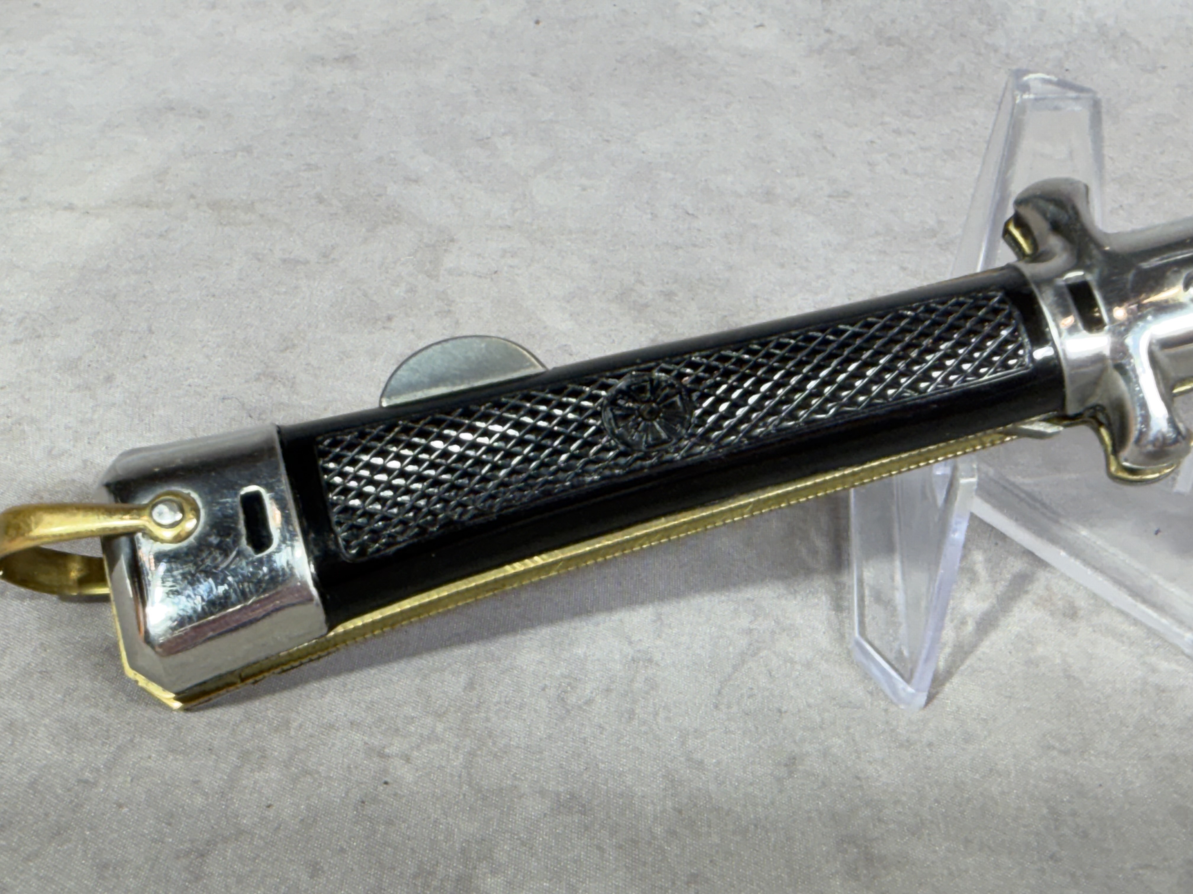 Bargeon French Automatic Stiletto Knife with Maltese Cross Medallion