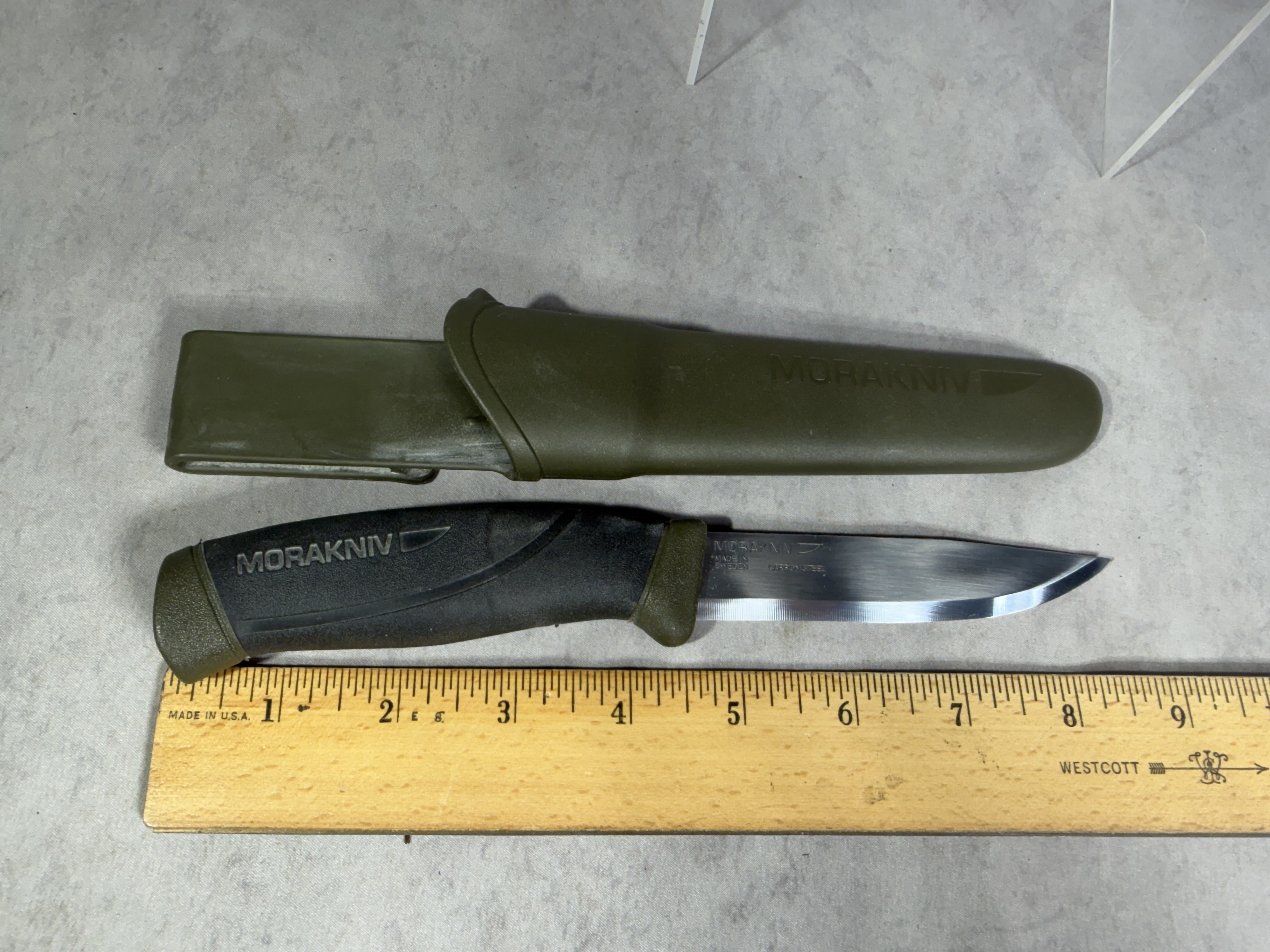 Morakniv Companion MG Carbon Steel Fixed Blade Utility Knife and Sheath
