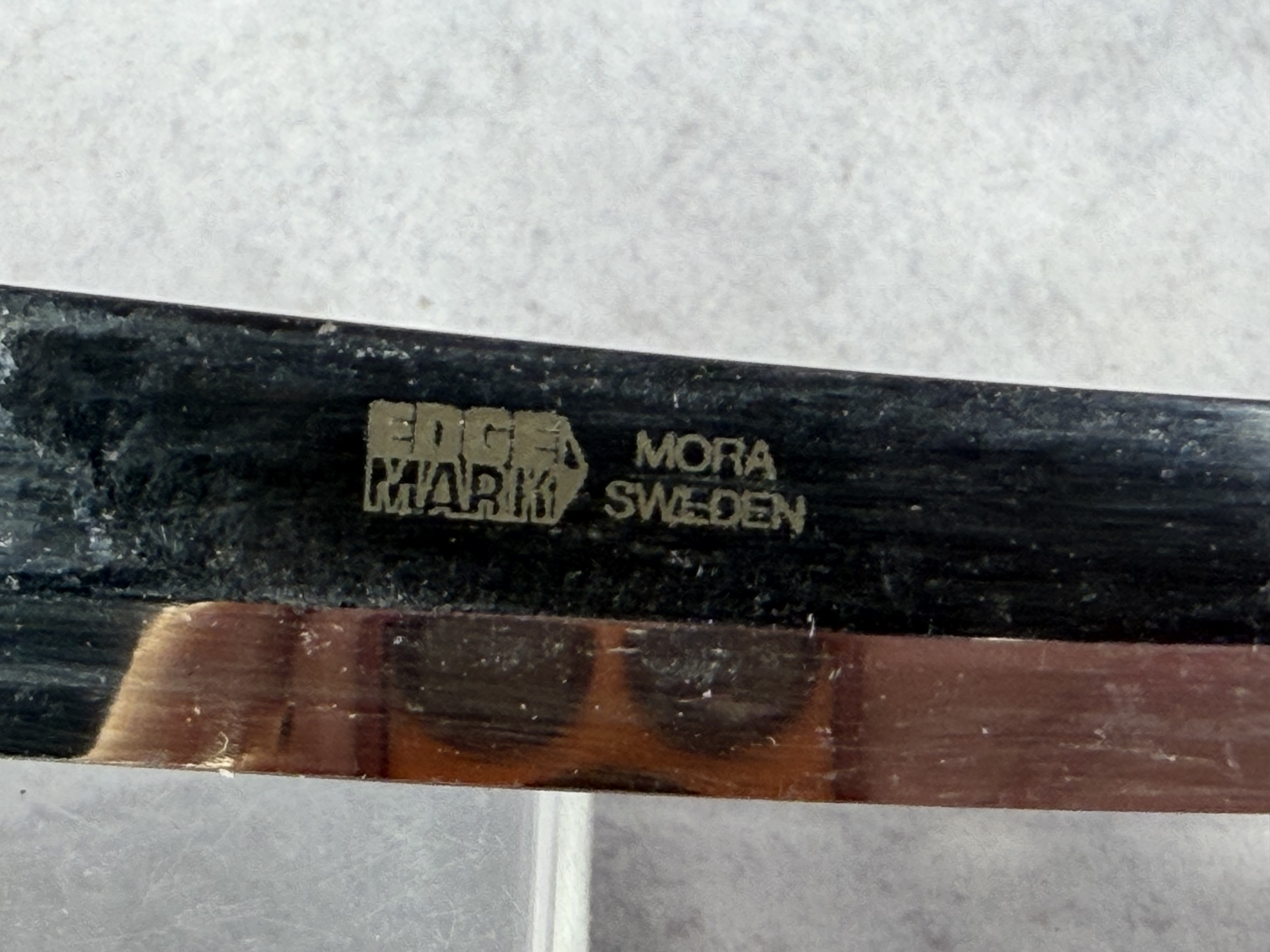 Vintage Edge Mark Mora Sweden Scout Fixed Blade Knife with Leather Sheath