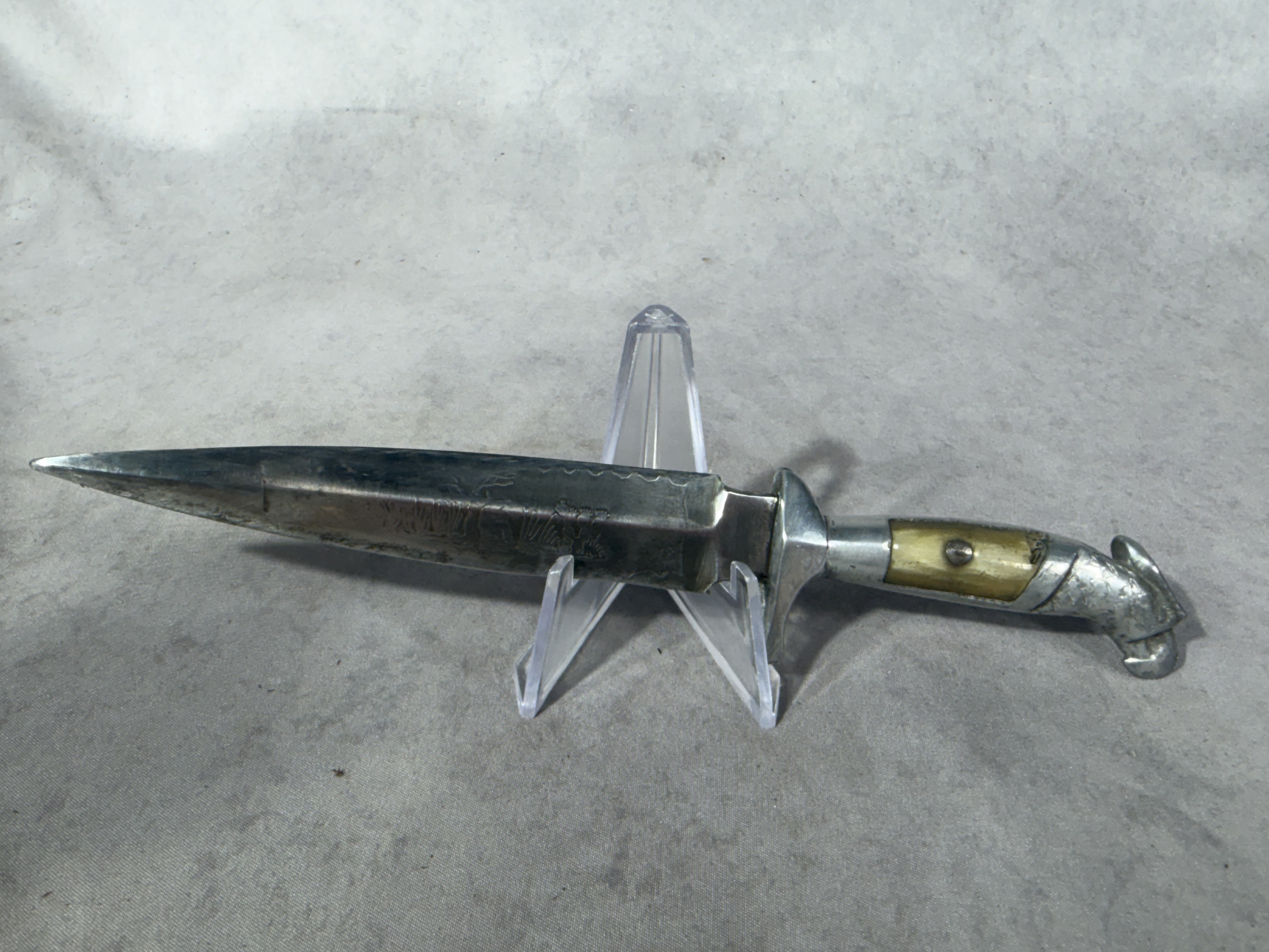Vintage Mexican Eagle Head Pommel Souvenir Dagger with Leather Sheath