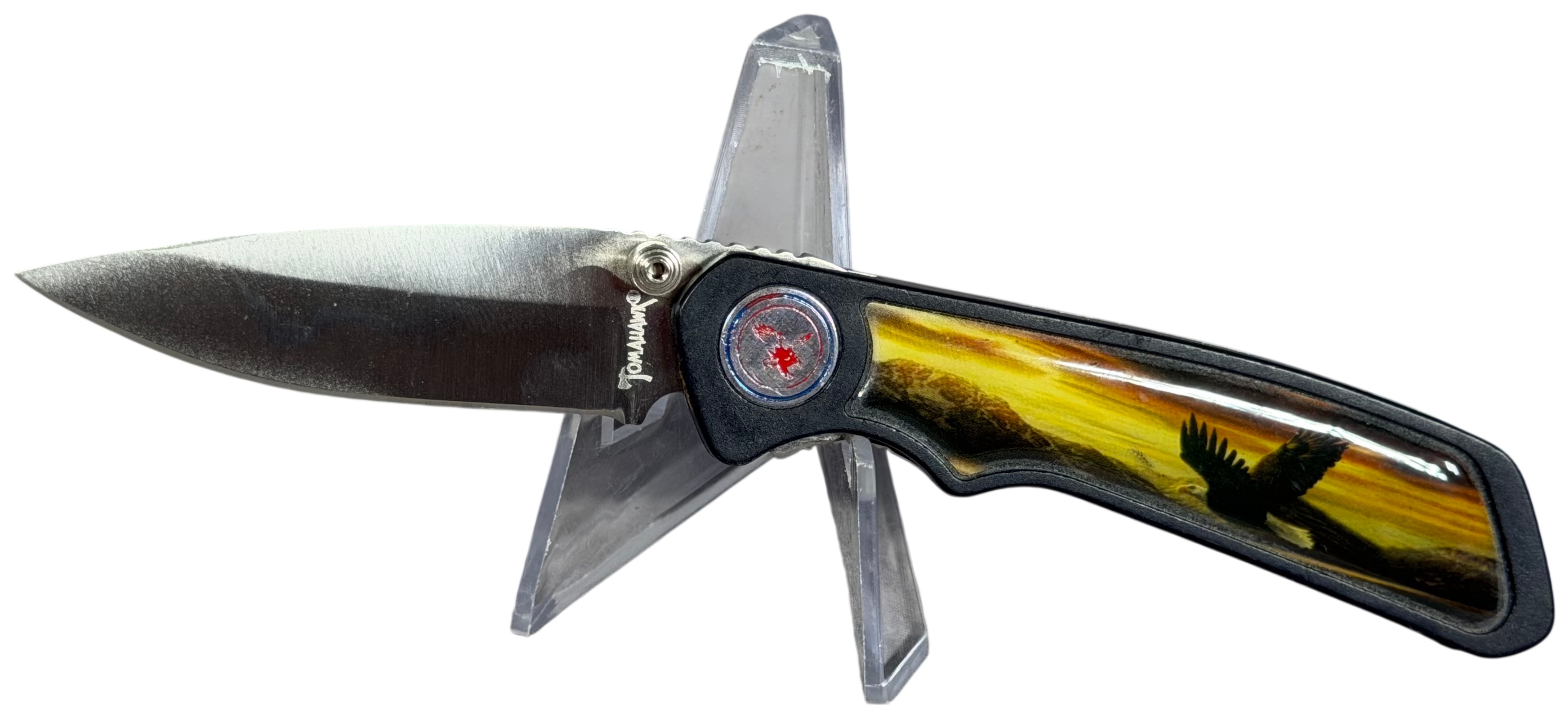 Tomahawk Folding Pocket Knife with Eagle Graphic Inset
