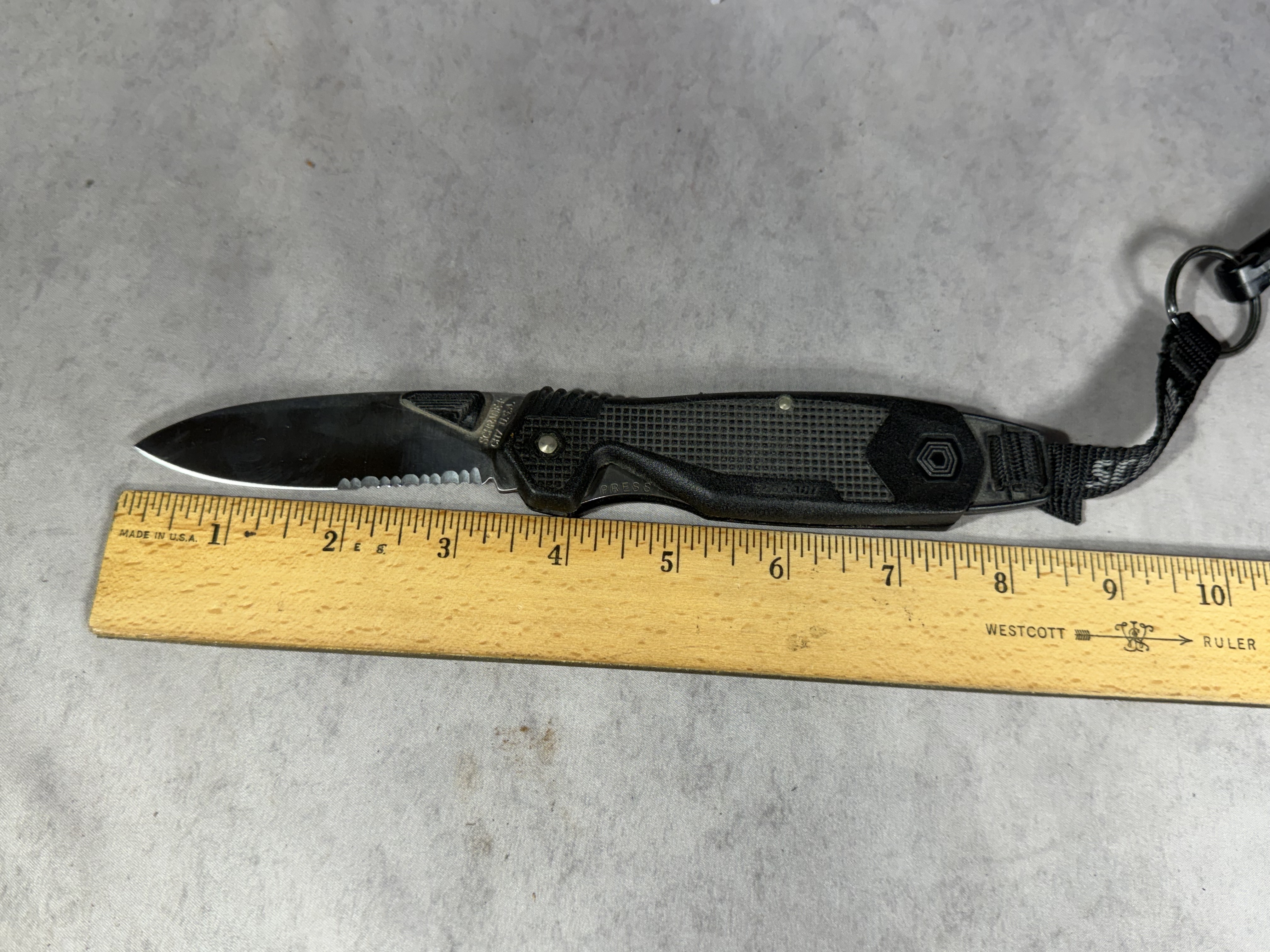 Schrade CH7 Cliphanger Folding Pocket Knife with Original Lanyard