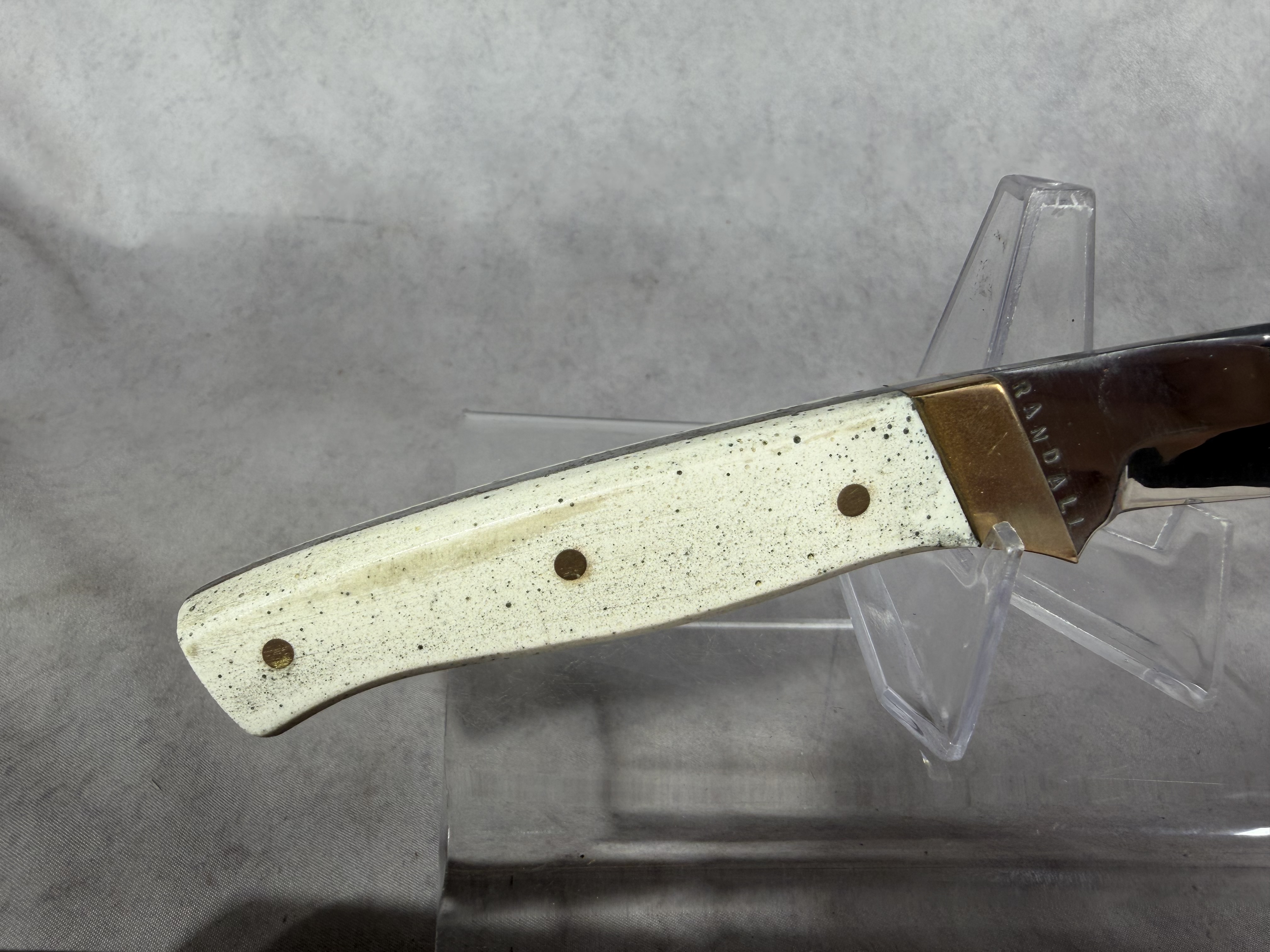 Randall White Bone Fixed Blade Utility Knife with Leather Sheath