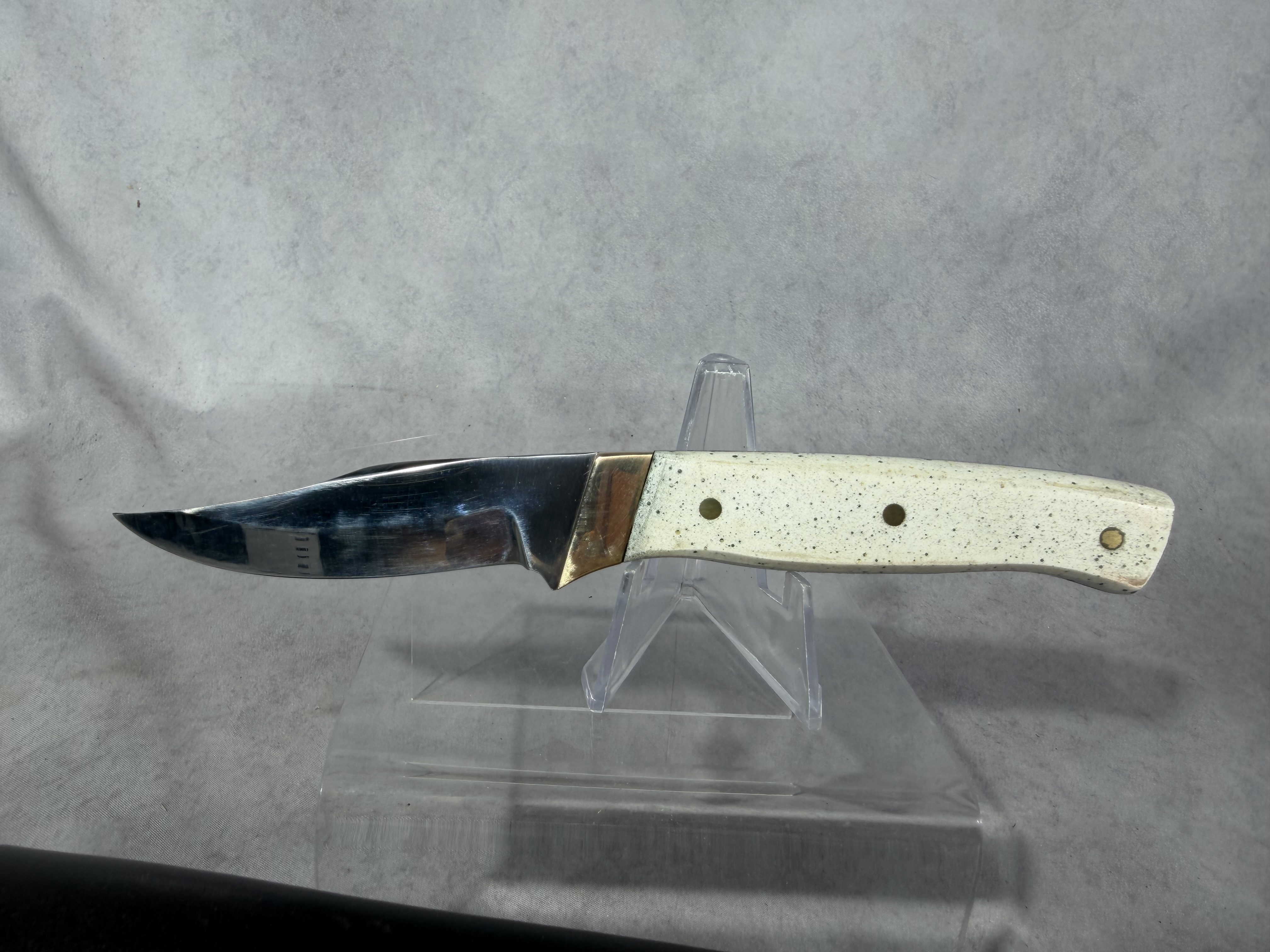 Randall White Bone Fixed Blade Utility Knife with Leather Sheath