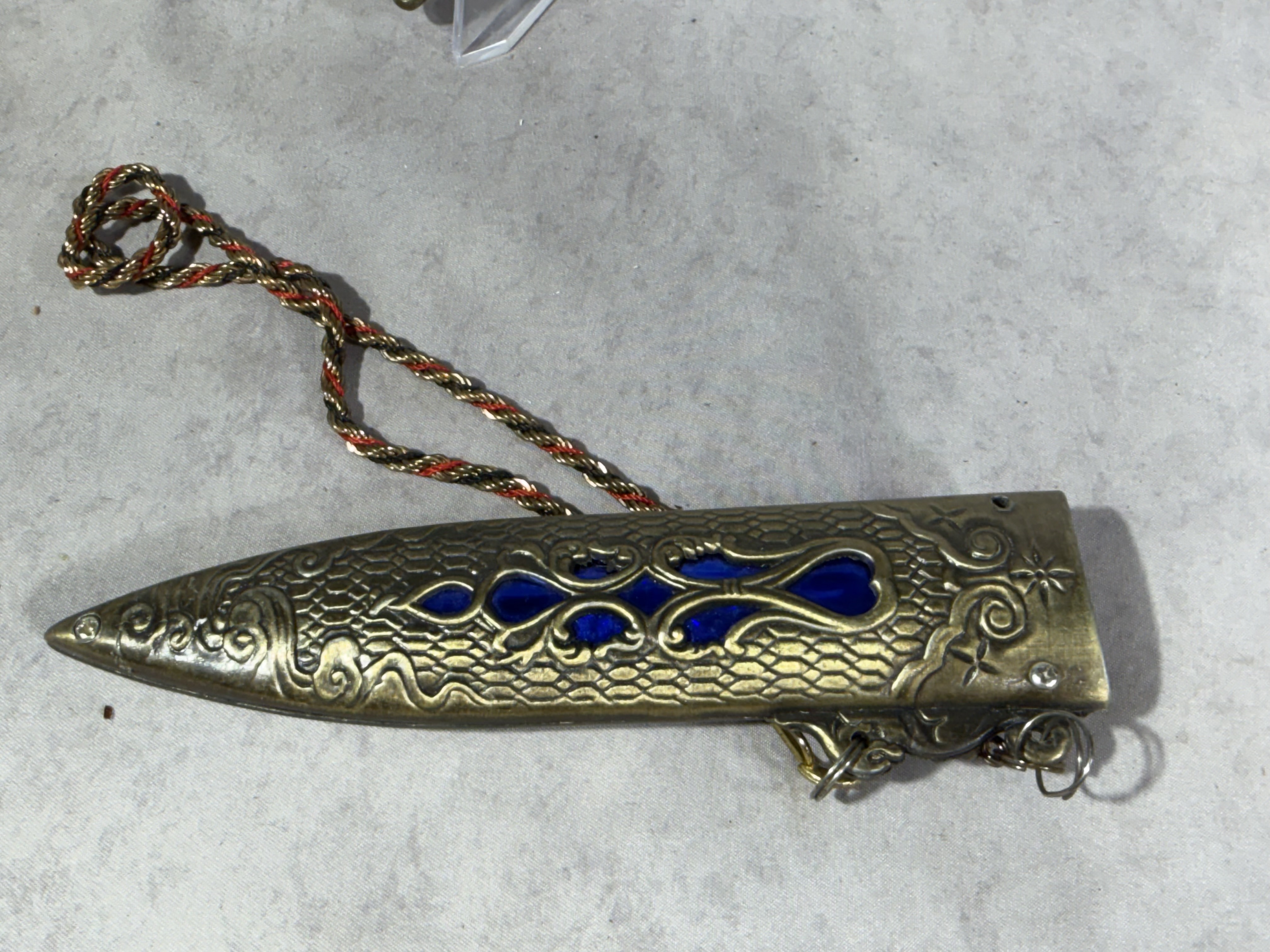 Mongolian Style Stainless Steel Fantasy Dagger with Ornate Scabbard