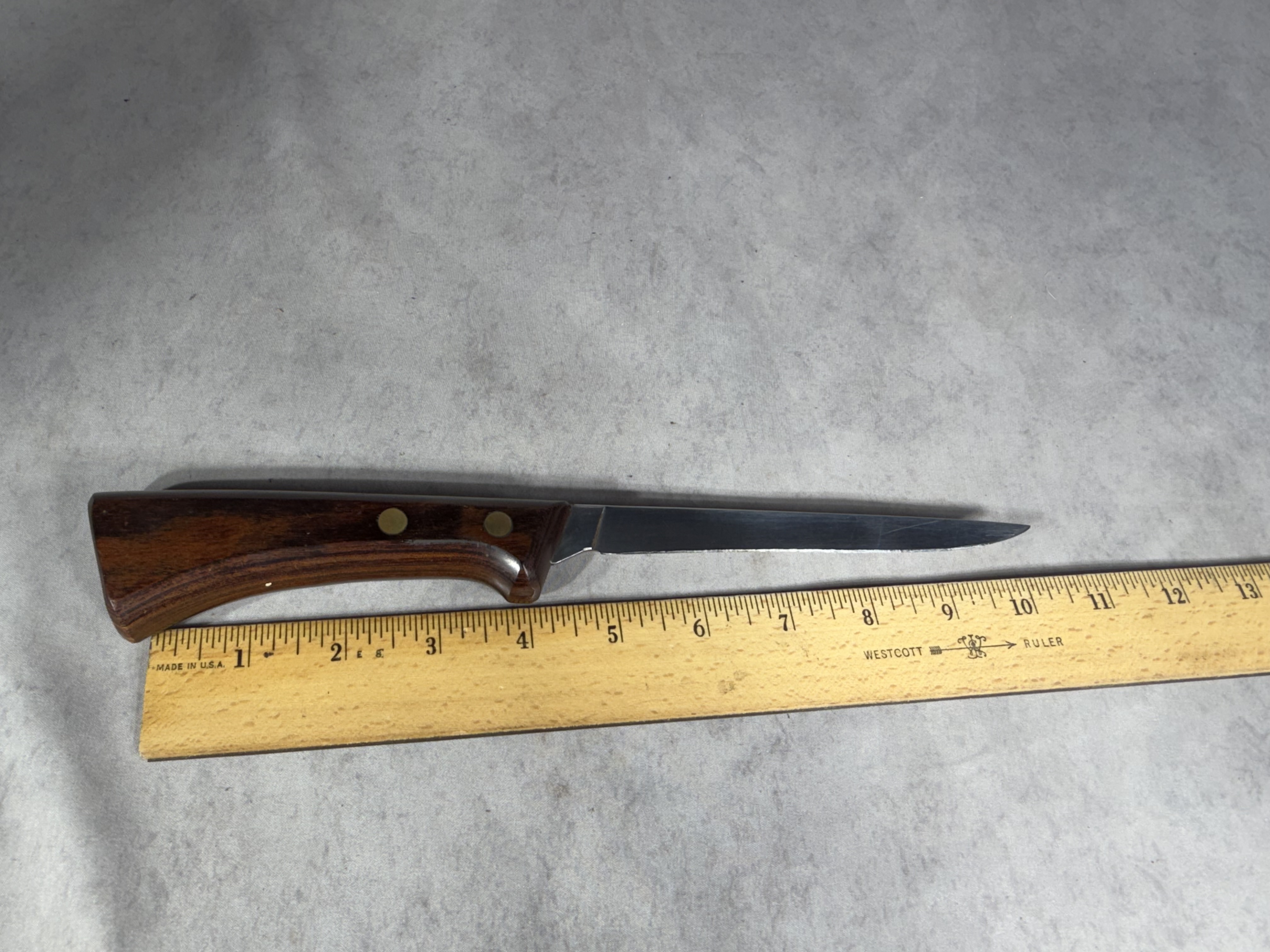Western USA S-W766 Stainless Steel Fish Filet Knife with Leather Sheath