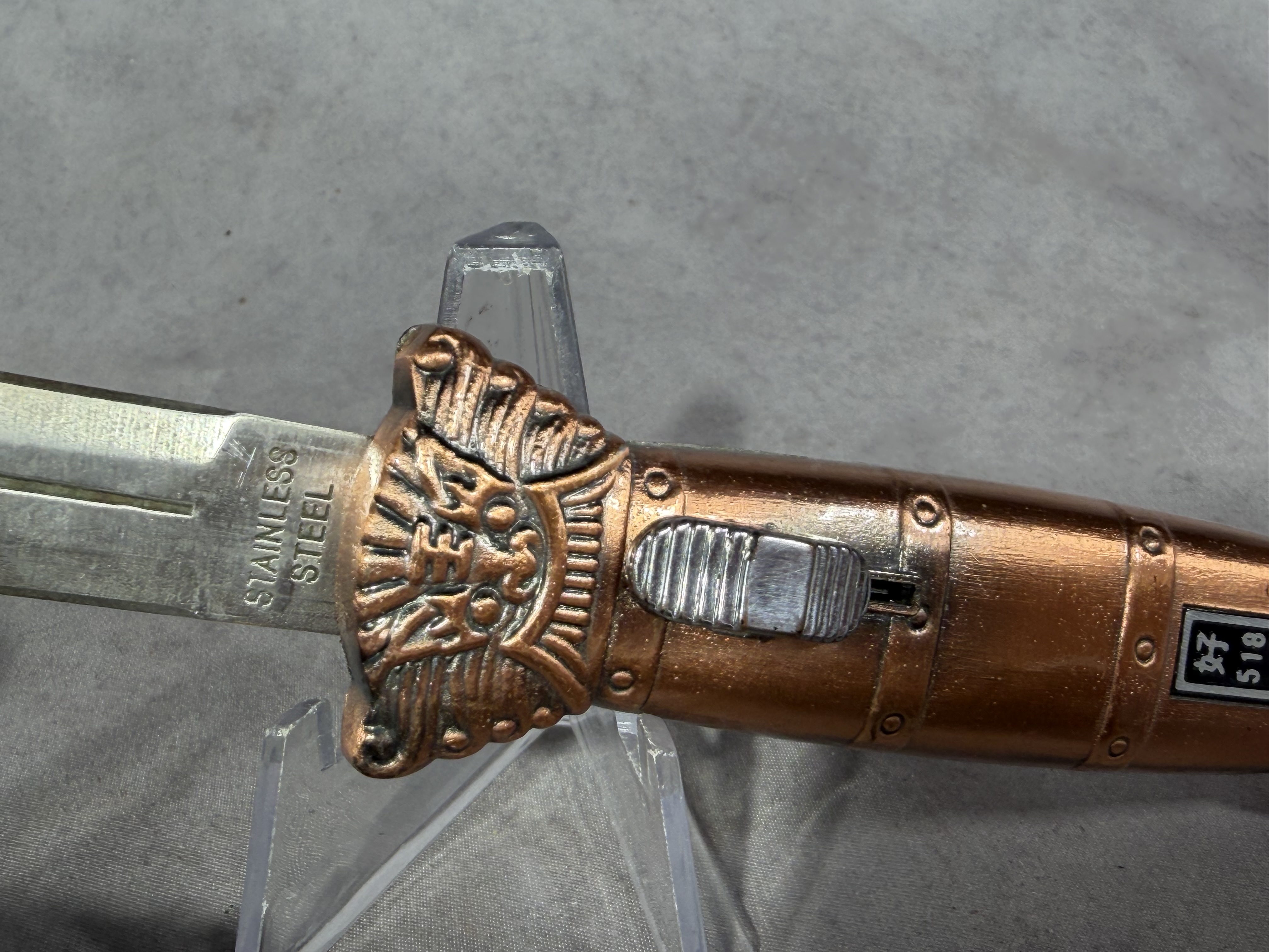 Three OTF Automatic Knives Including Solo Eagle Warrior and Lion Head Models