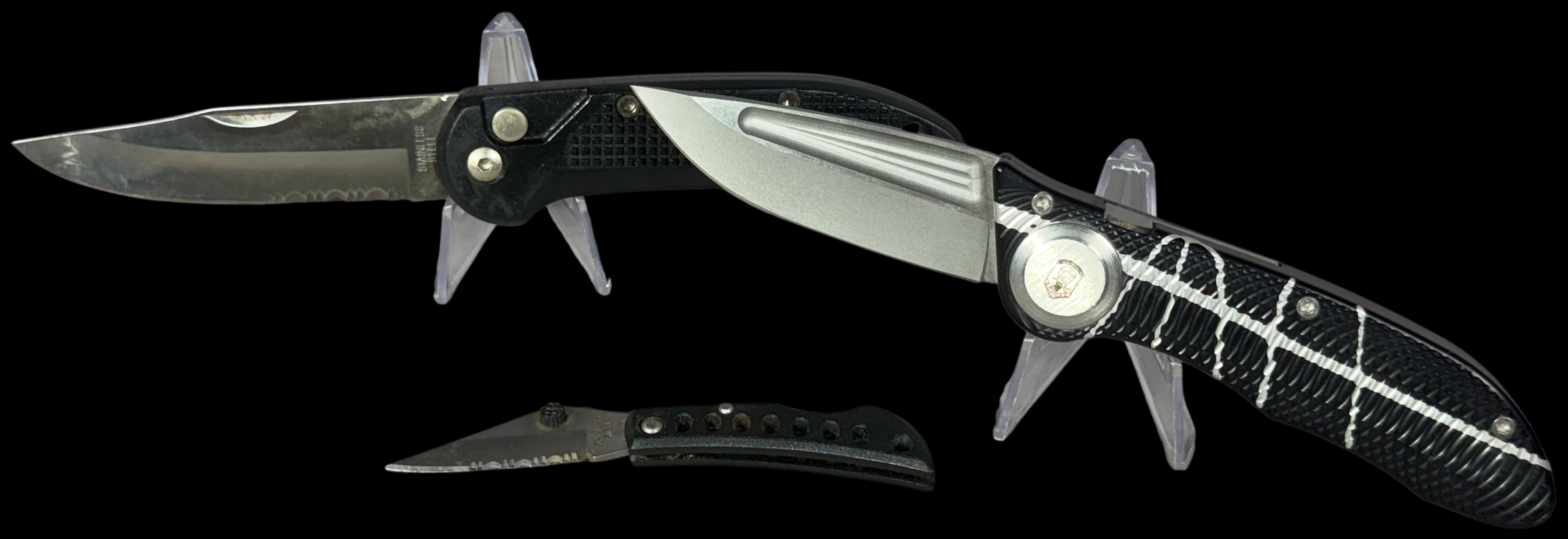 Trio of Tactical Folding Pocket Knives Including Blackhawk!