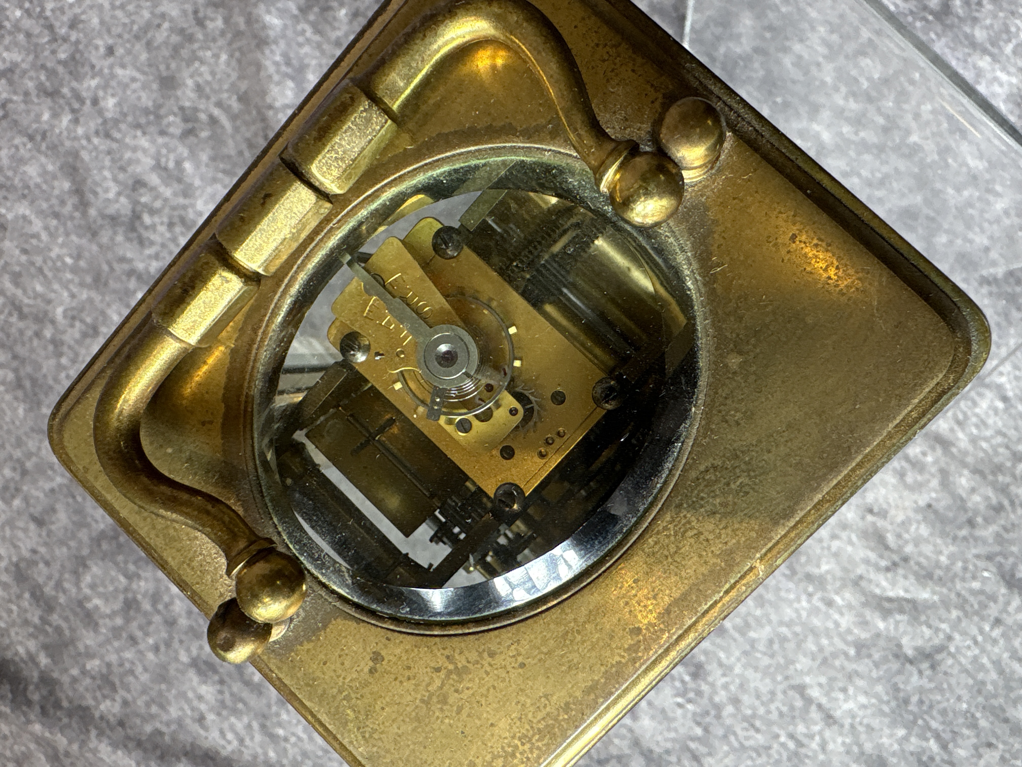 French Brass Corniche Case Striking Carriage Clock