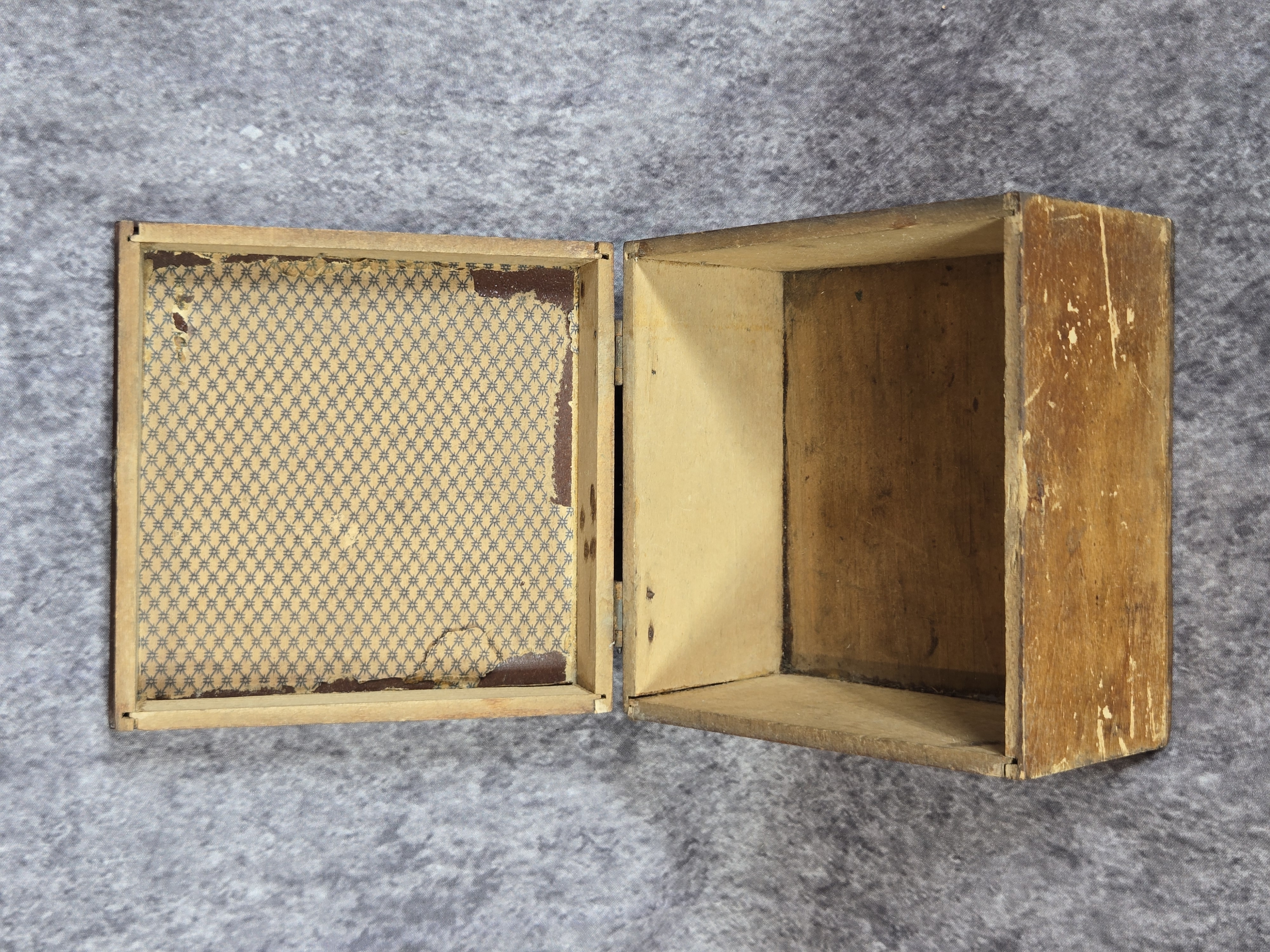 Victorian Wooden Collar Box with Gutta Percha Dog Motif Lid