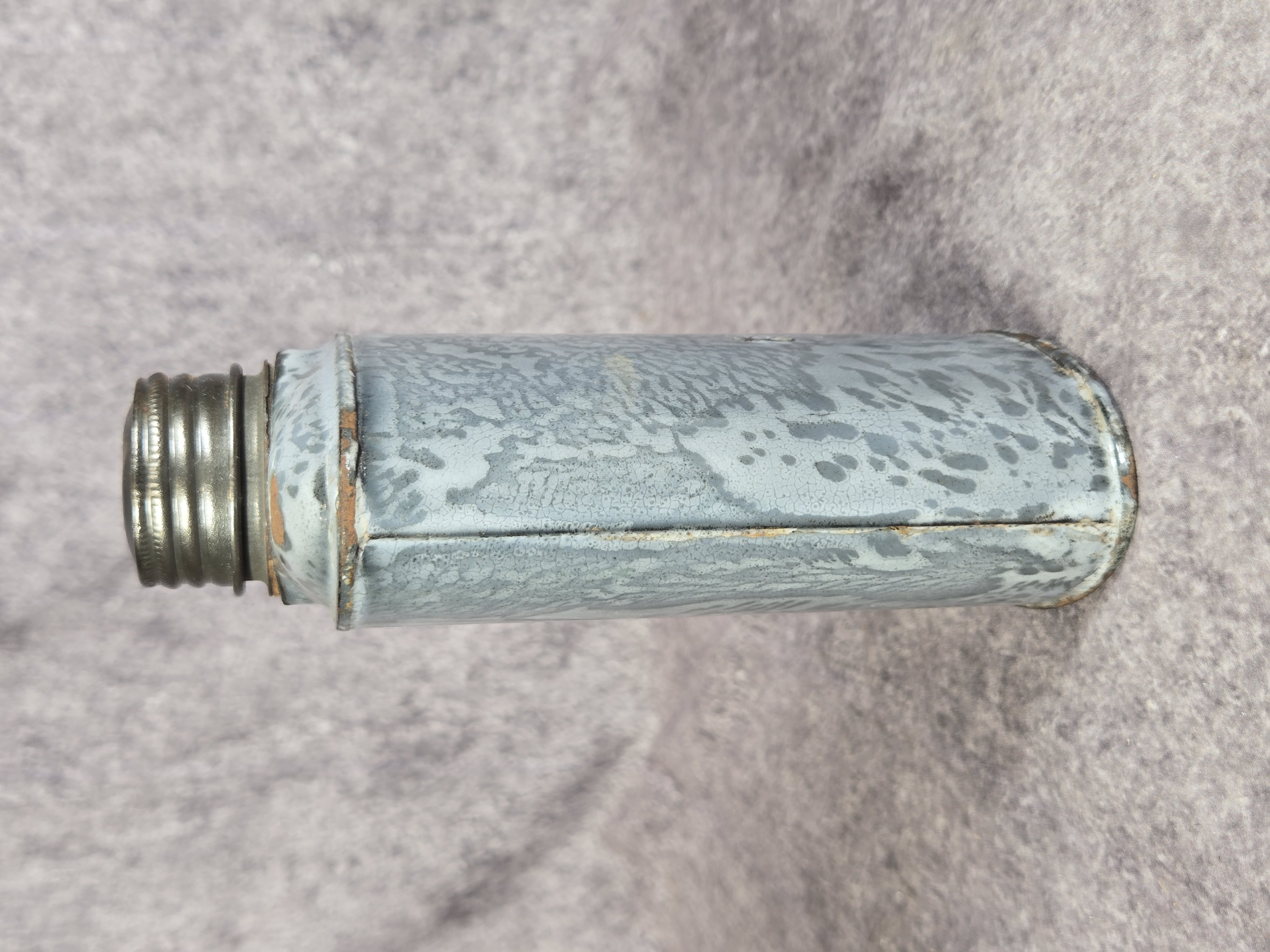 WWI Imperial German Ersatz Mottled Gray Enamel Personal Field Flask