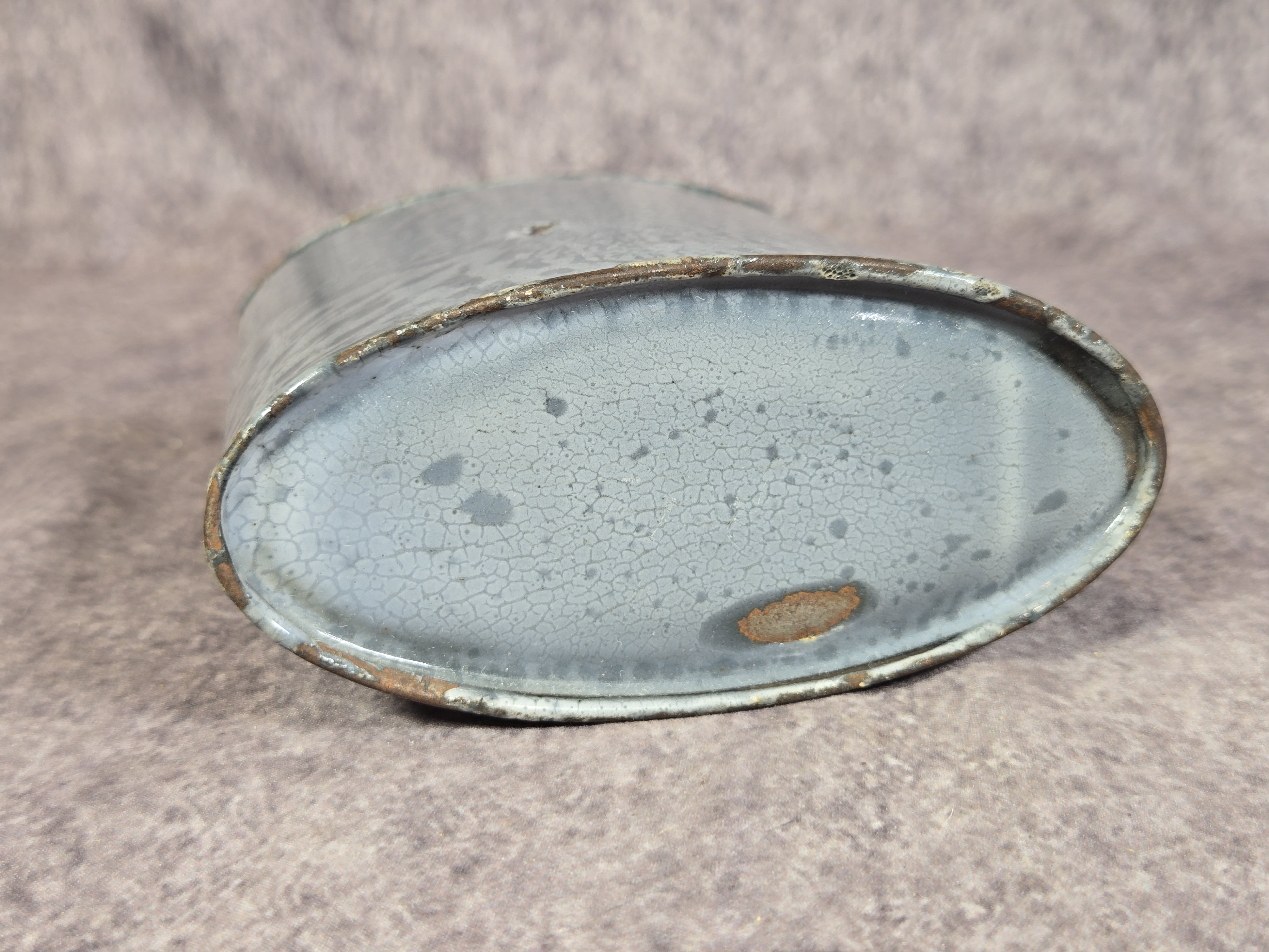 WWI Imperial German Ersatz Mottled Gray Enamel Personal Field Flask