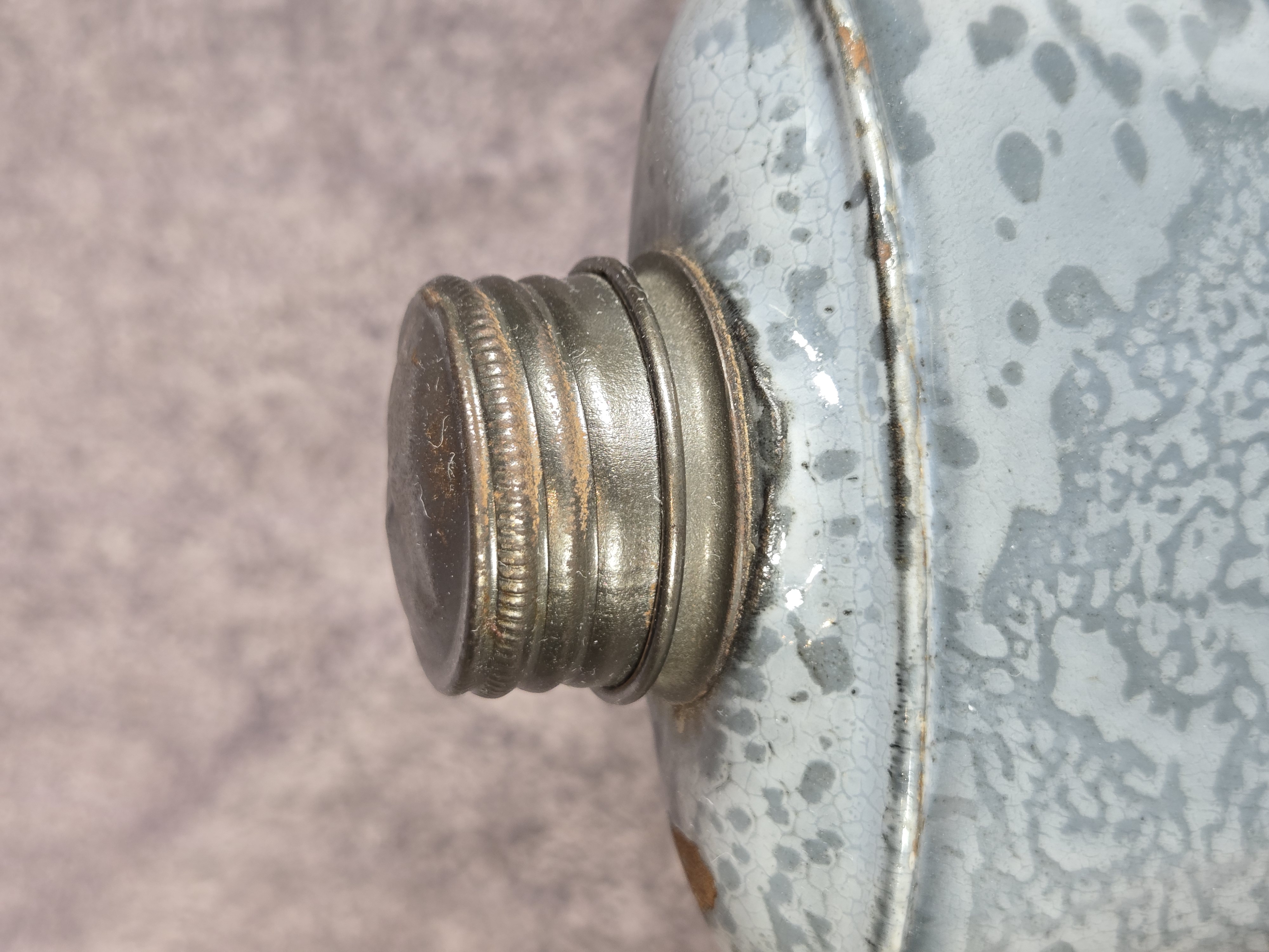 WWI Imperial German Ersatz Mottled Gray Enamel Personal Field Flask