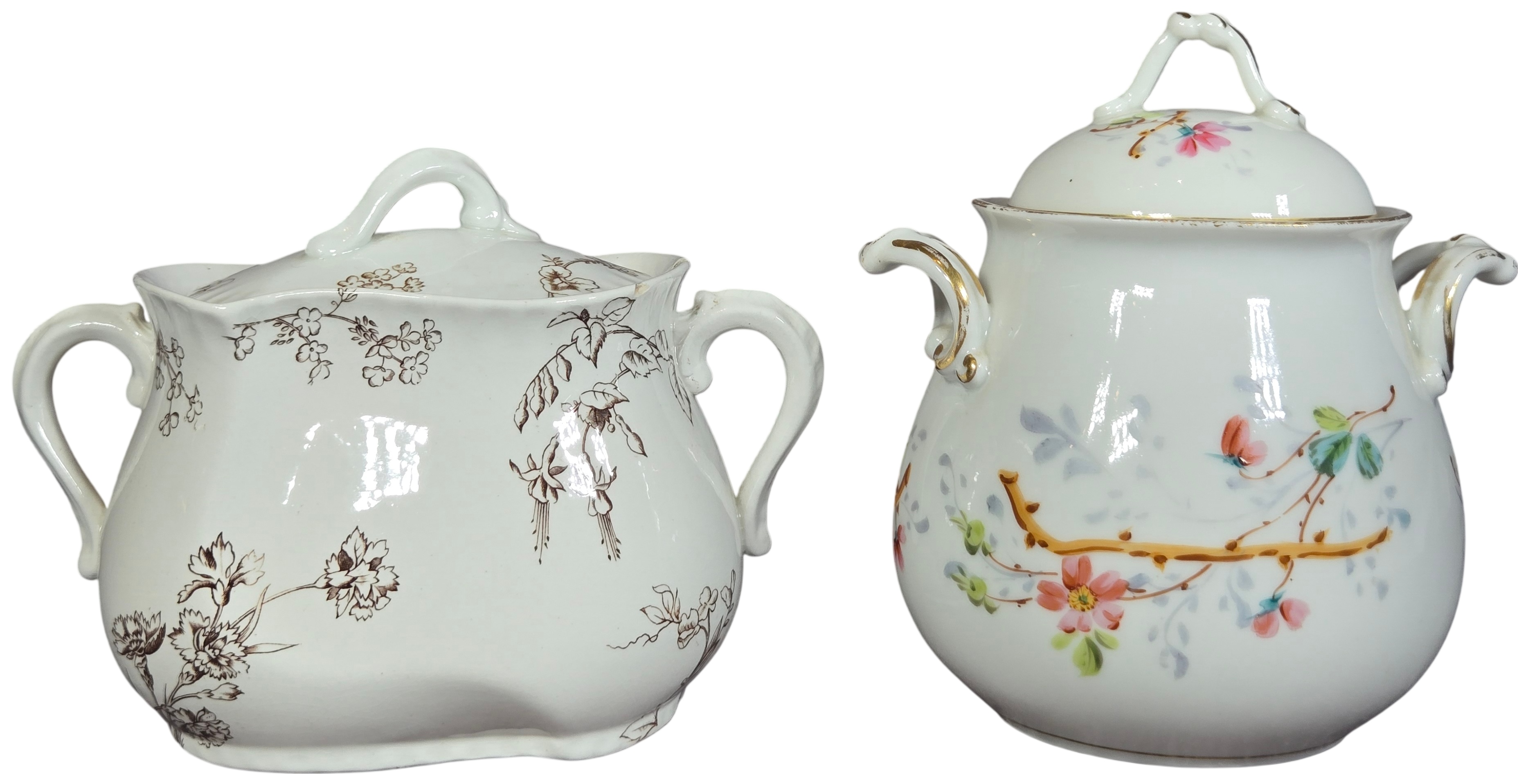 Two Antique Ceramic Lidded Vessels including Johnson Brothers and Haviland Limoges