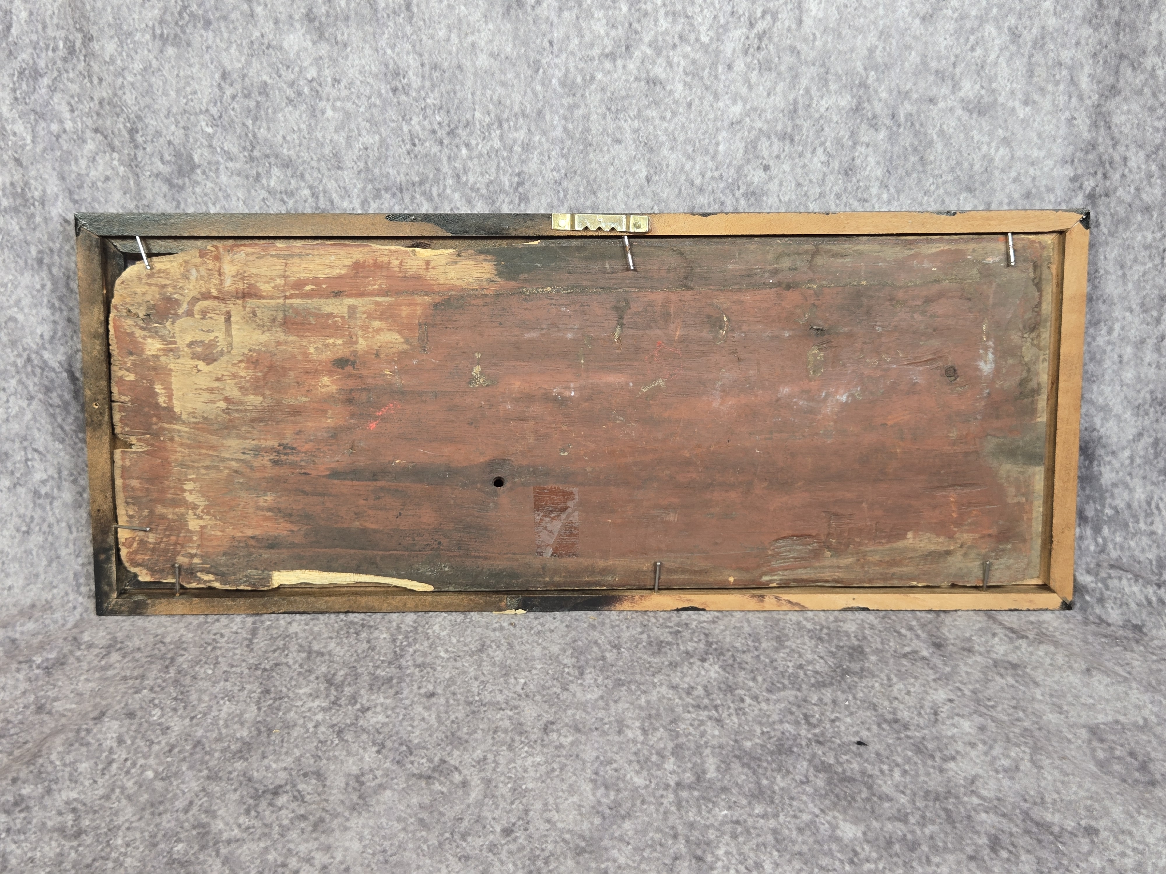 Chinese Gilt and Red Lacquer Deep Relief Carved Wood Panel