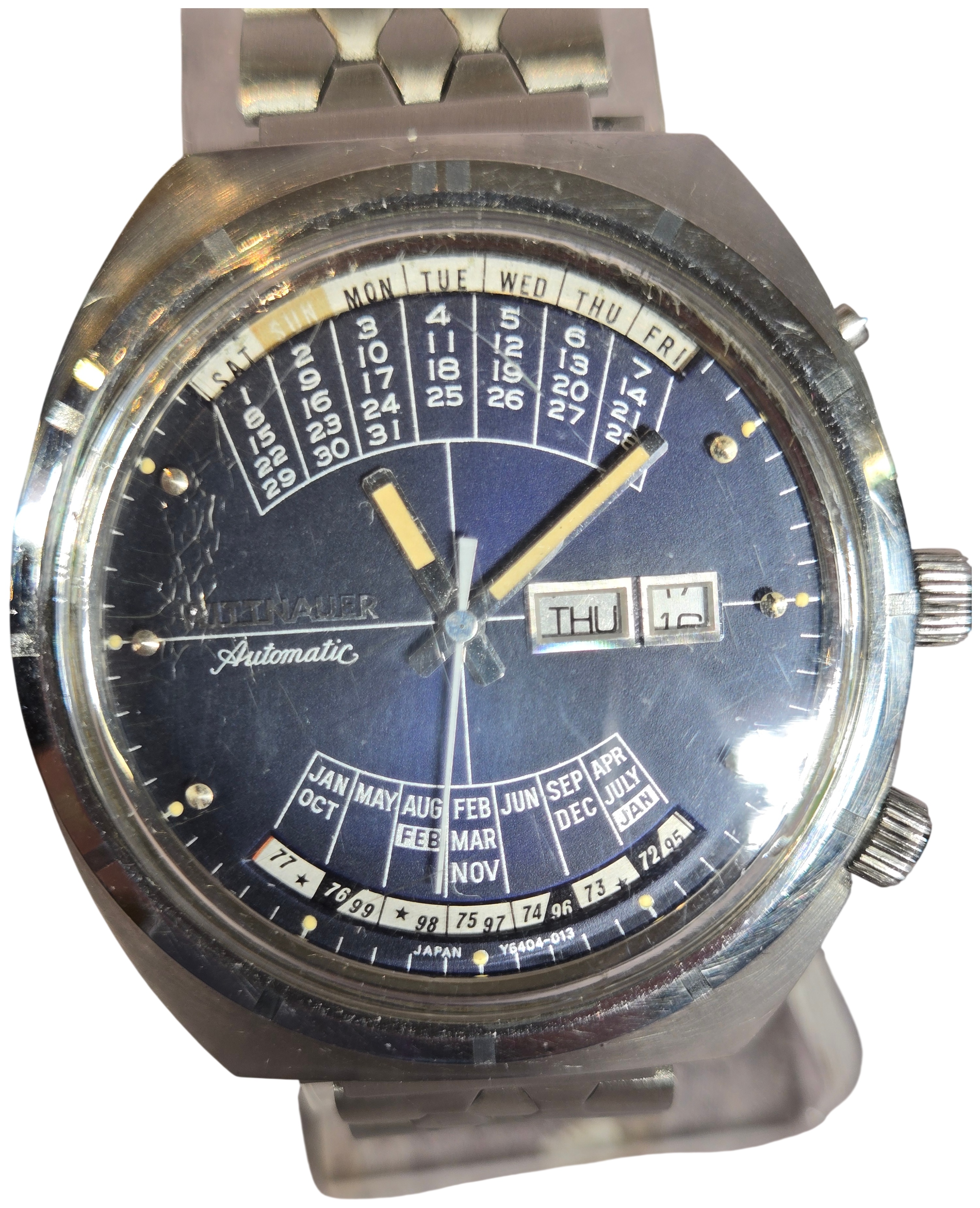 Wittnauer 2000 Perpetual Calendar Stainless Steel Automatic Wristwatch
