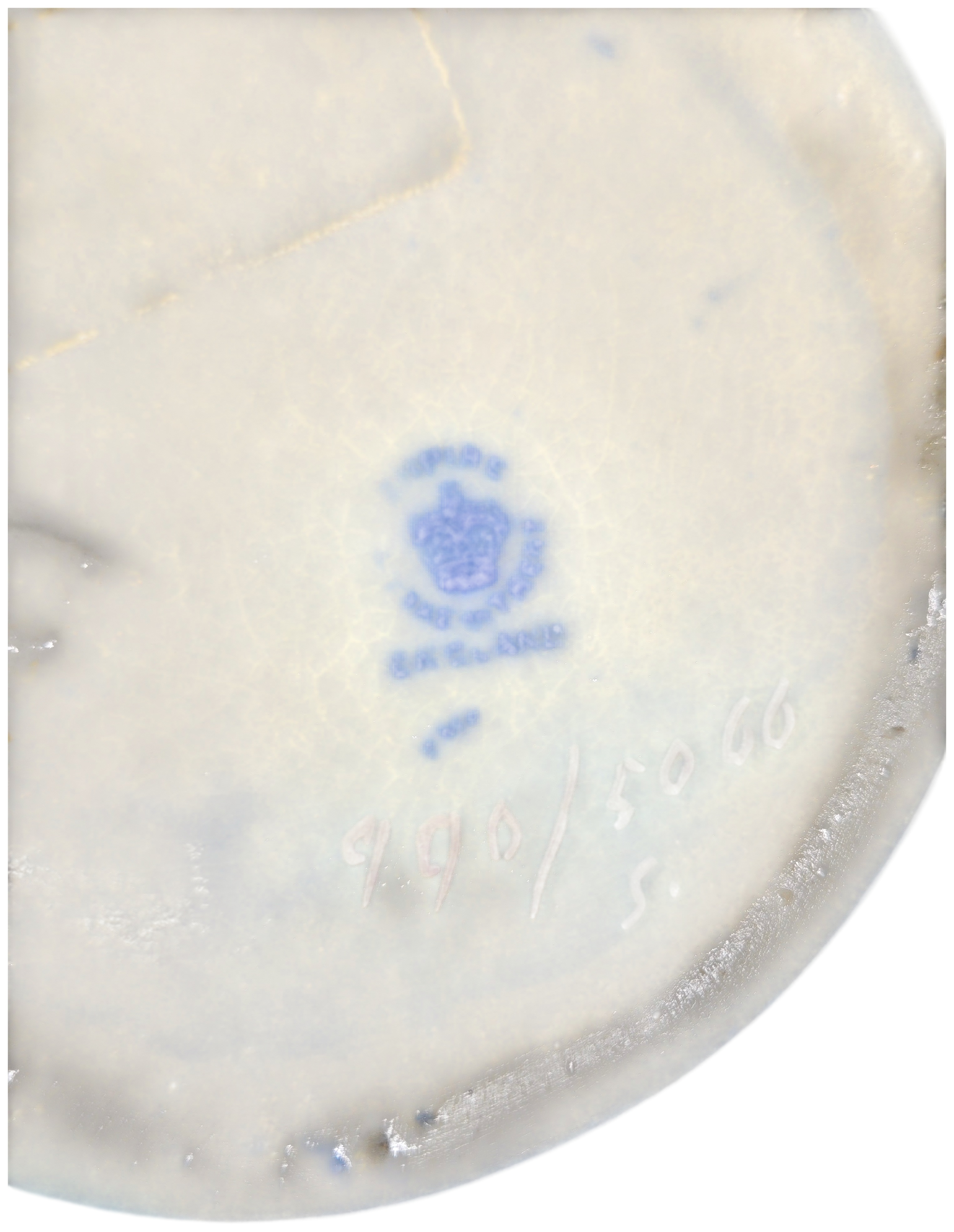 Empire Porcelain Co. English Blue and White Transferware Portrait Bud Vase