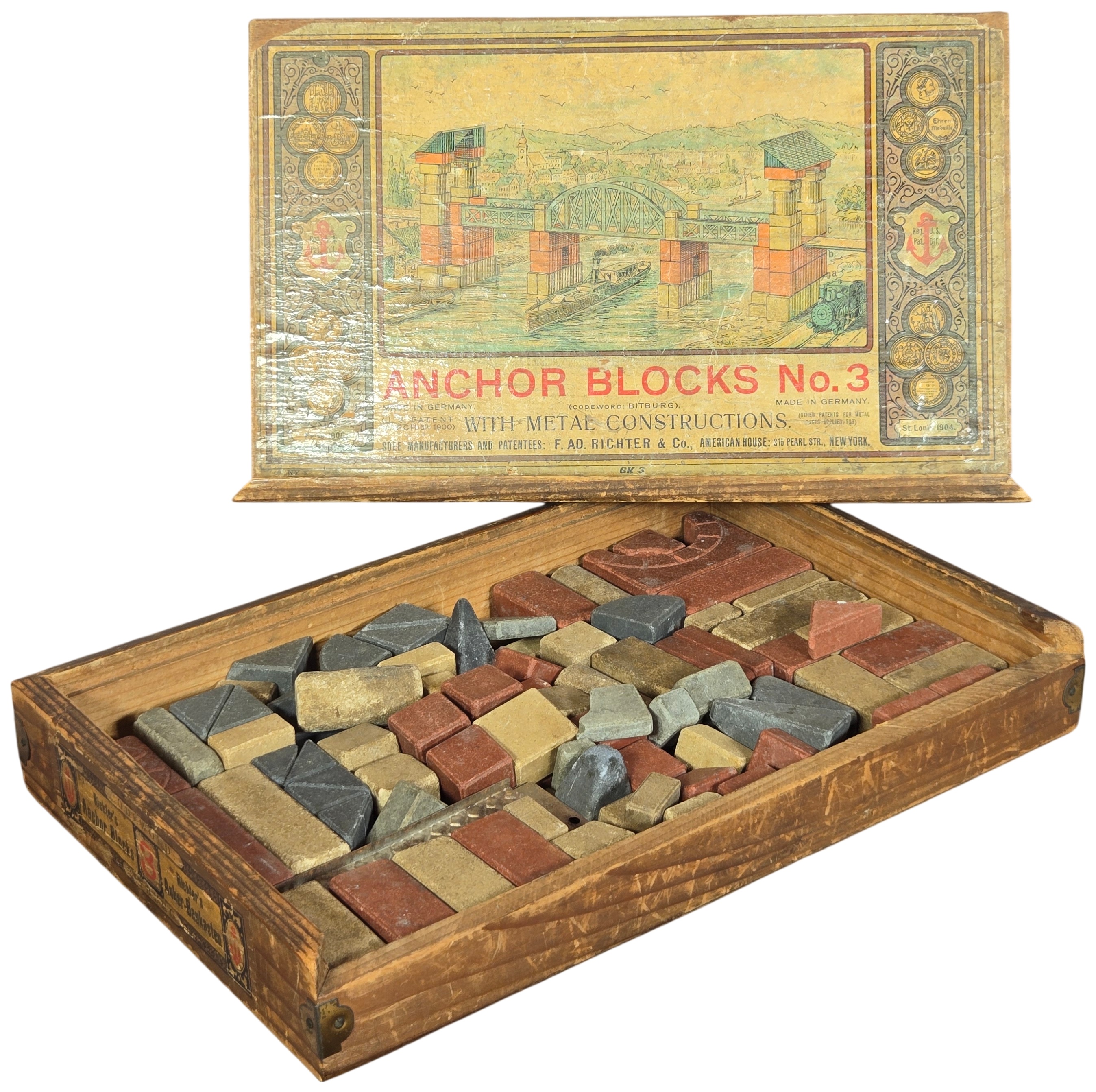 Richter Anchor Blocks No. 3 Building Set with Metal Constructions