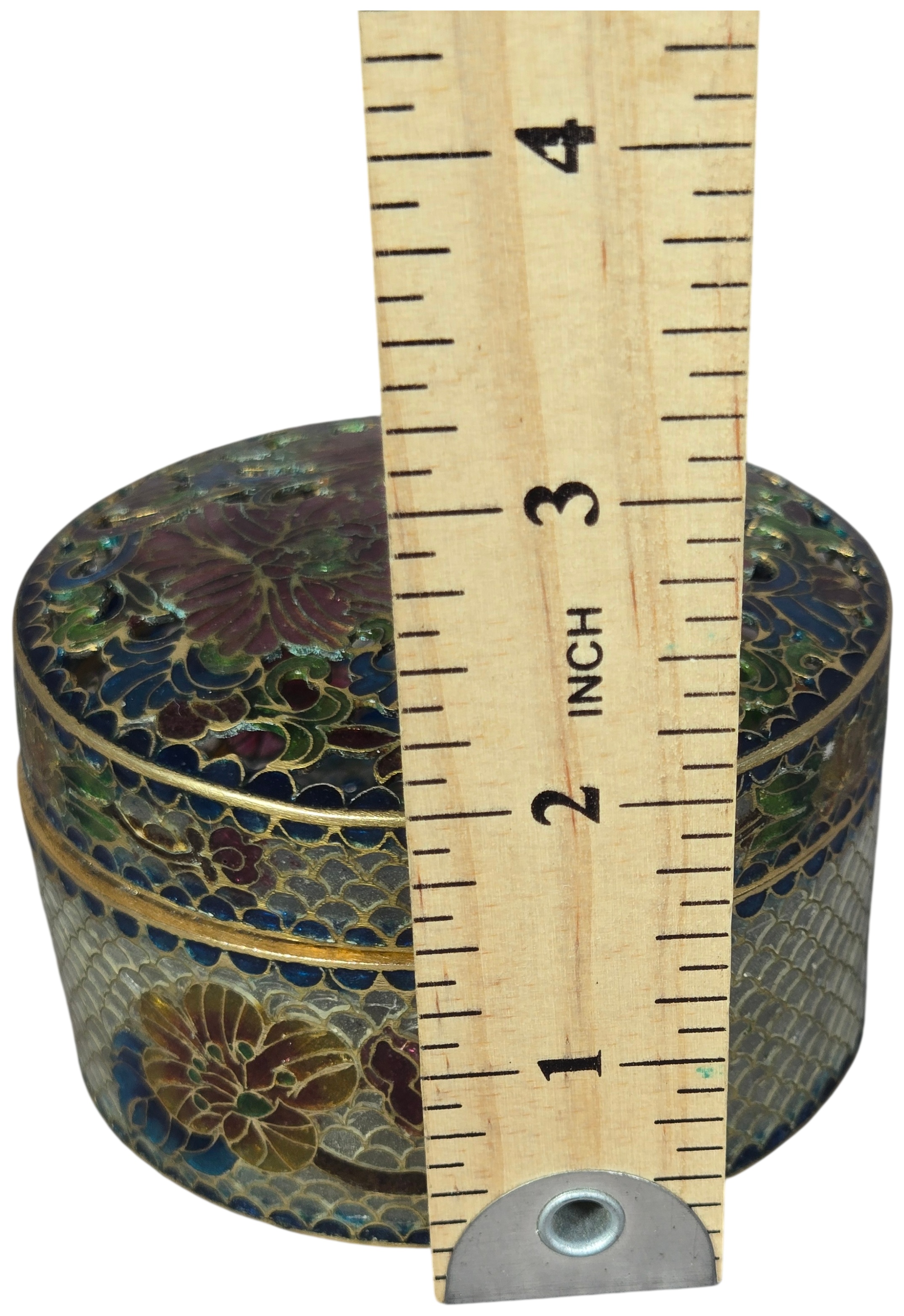 Chinese Plique-a-Jour Enamel Lidded Trinket Box