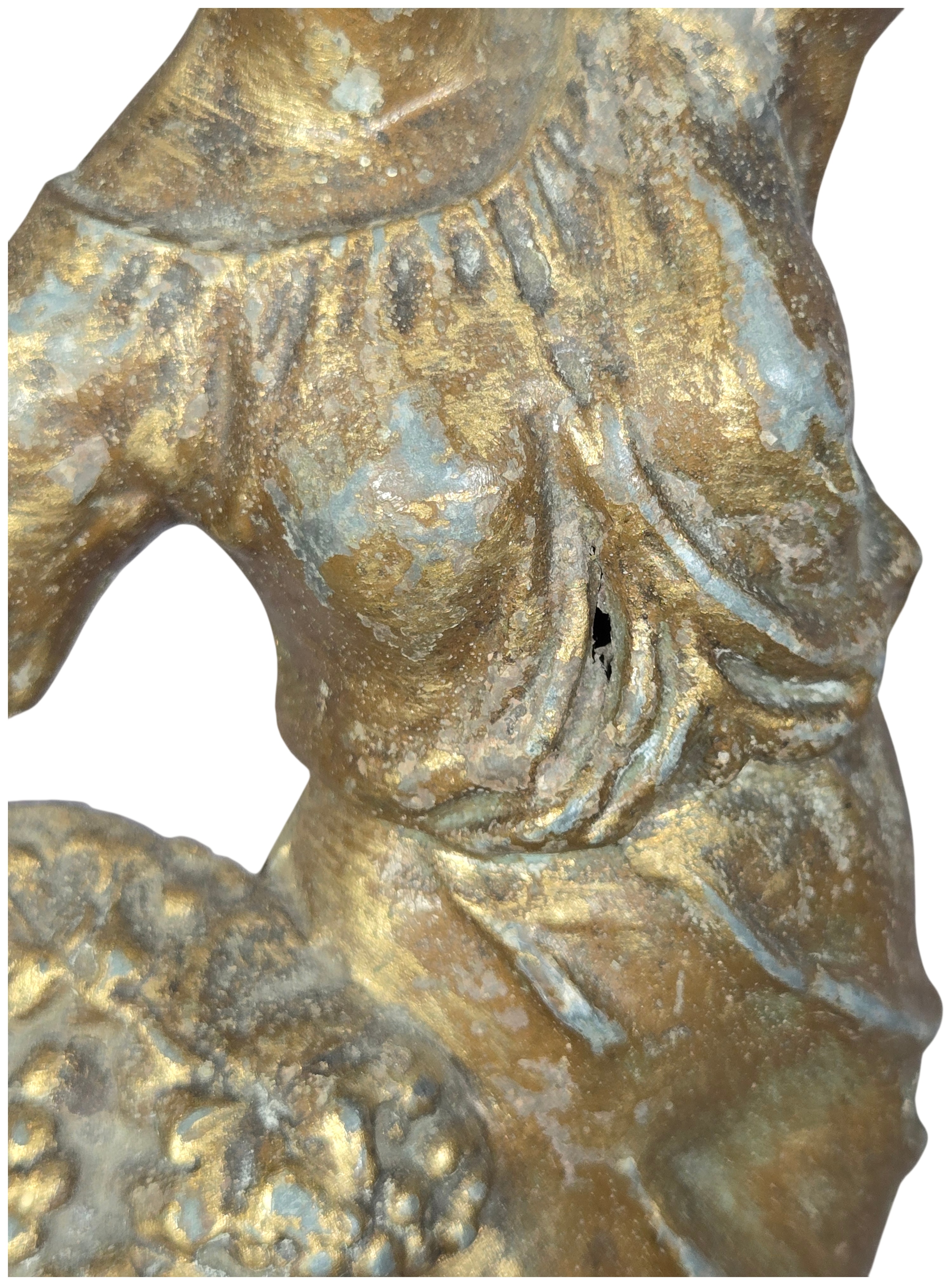 French Art Nouveau Gilded Spelter Figural Clock Topper on Award Base Dated 1907