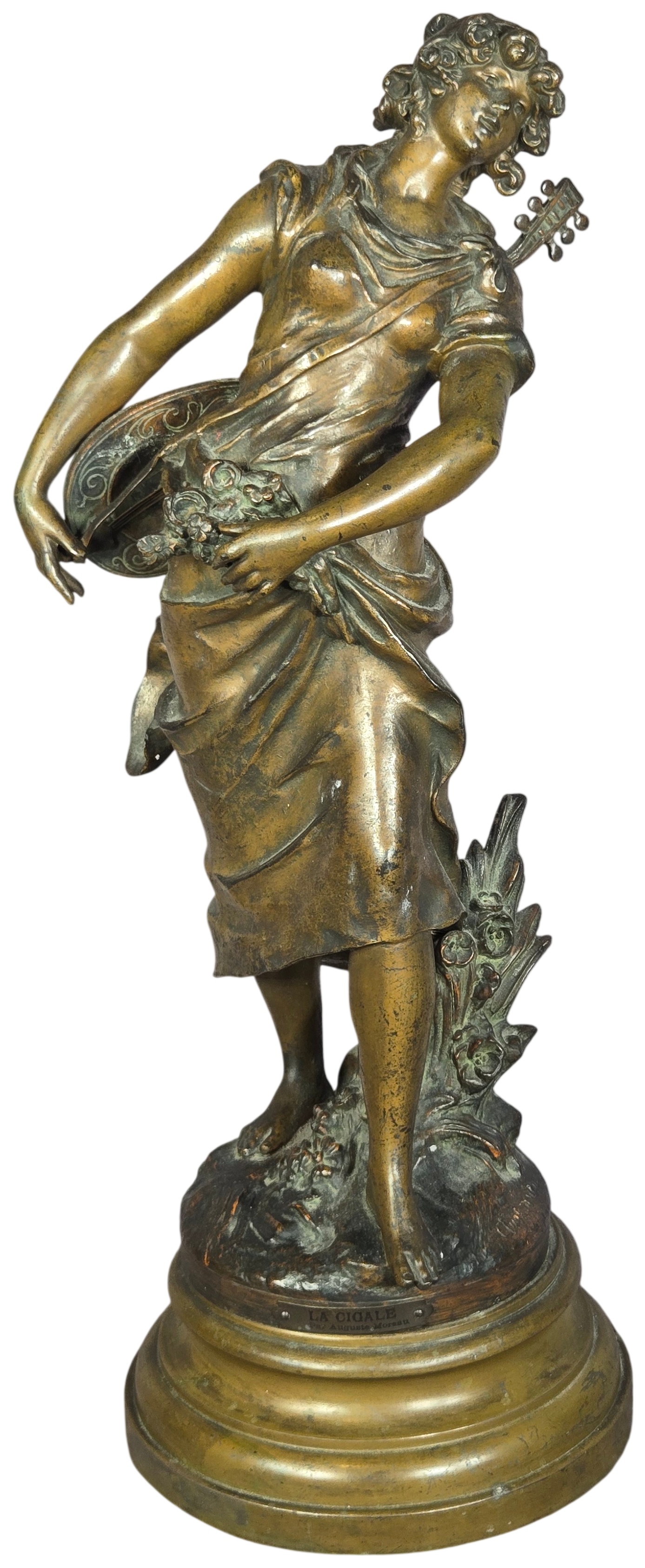 Auguste Moreau La Cigale Spelter Sculpture