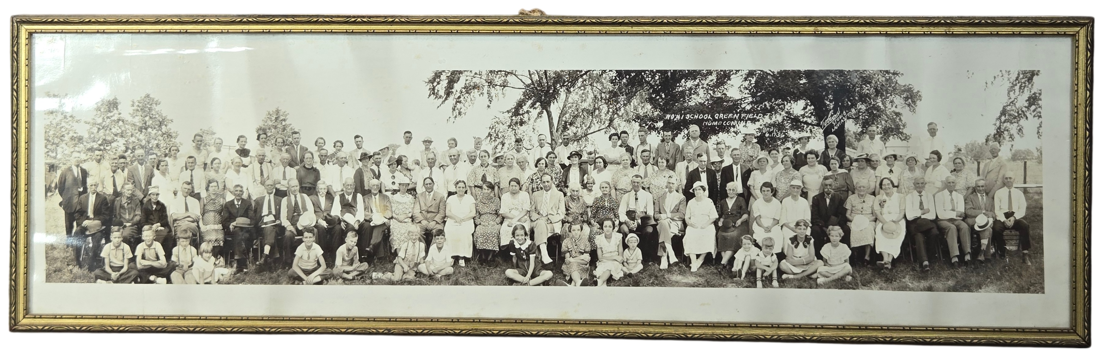 Walrath Studio Panoramic Silver Gelatin Photograph Greenfield Township School Homecoming 1936