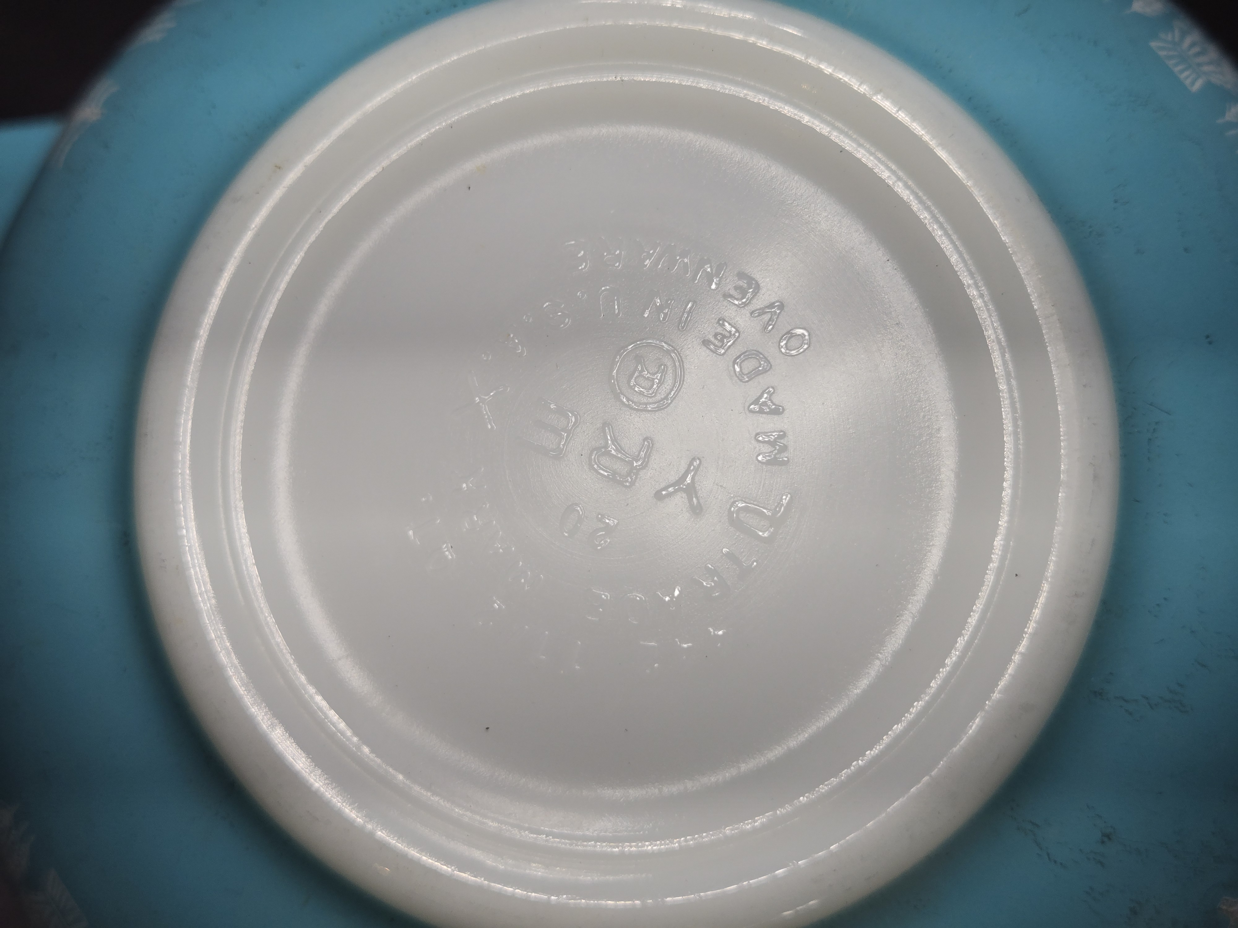 Two Vintage American Glass Mixing Bowls featuring Pyrex Butterprint and Corning Patterns