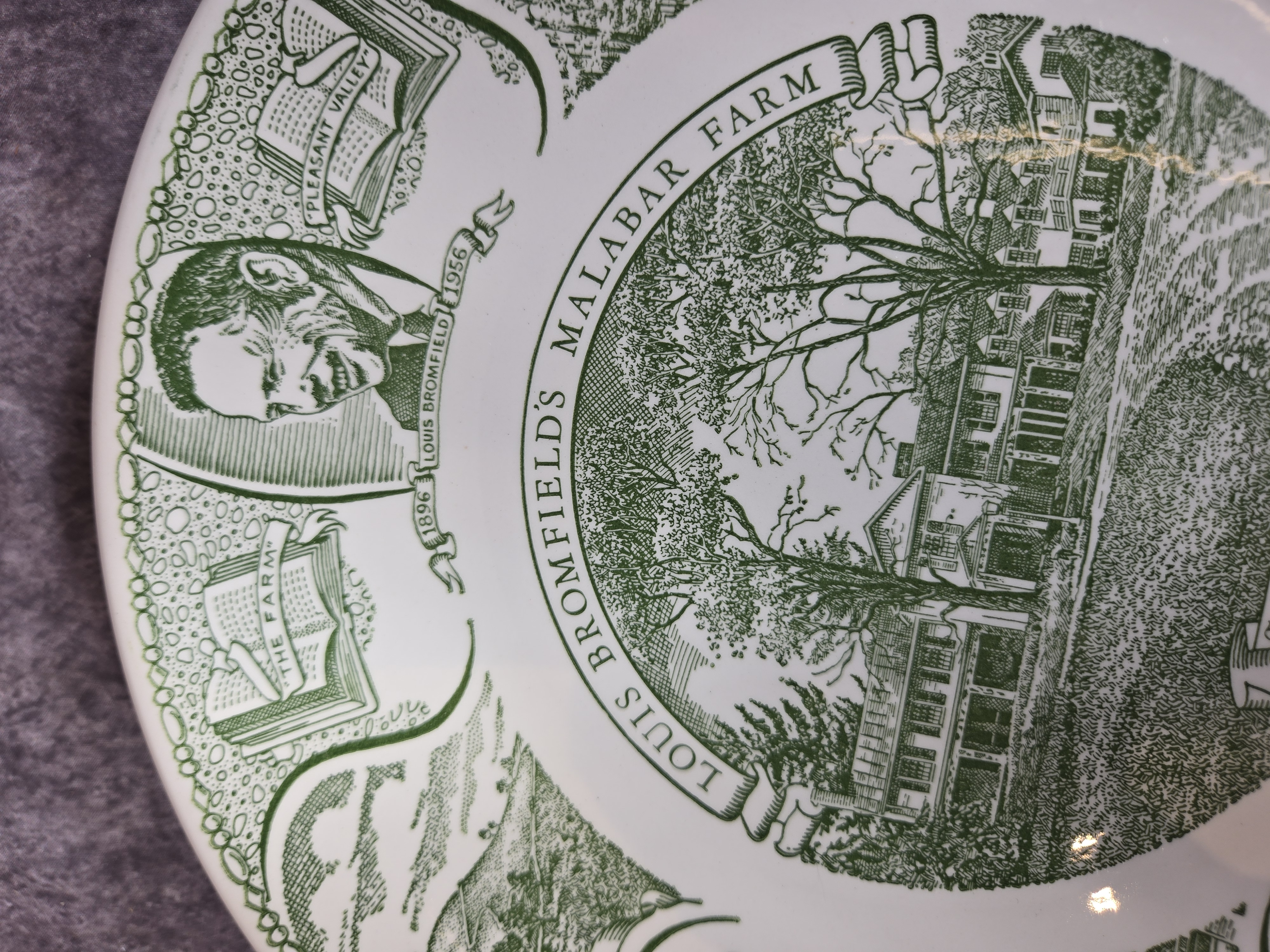 Kettlesprings Kilns Louis Bromfield Malabar Farm Commemorative Earthenware Plate