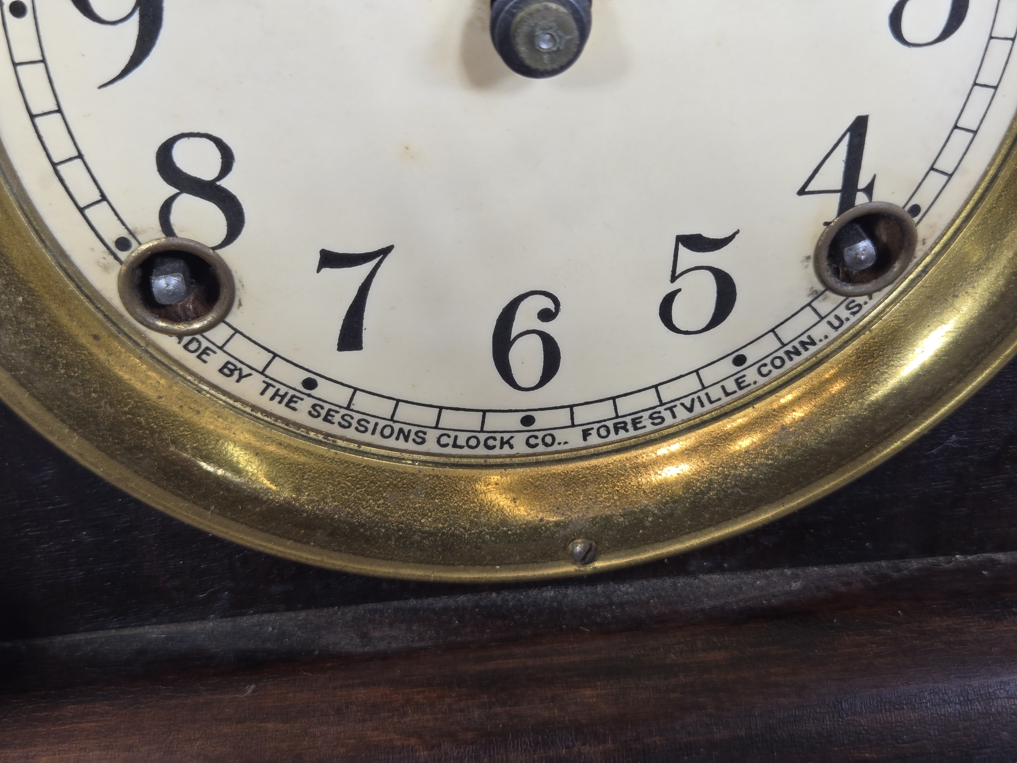 Art Nouveau Wood Mantel Clock by The Sessions Clock Co.