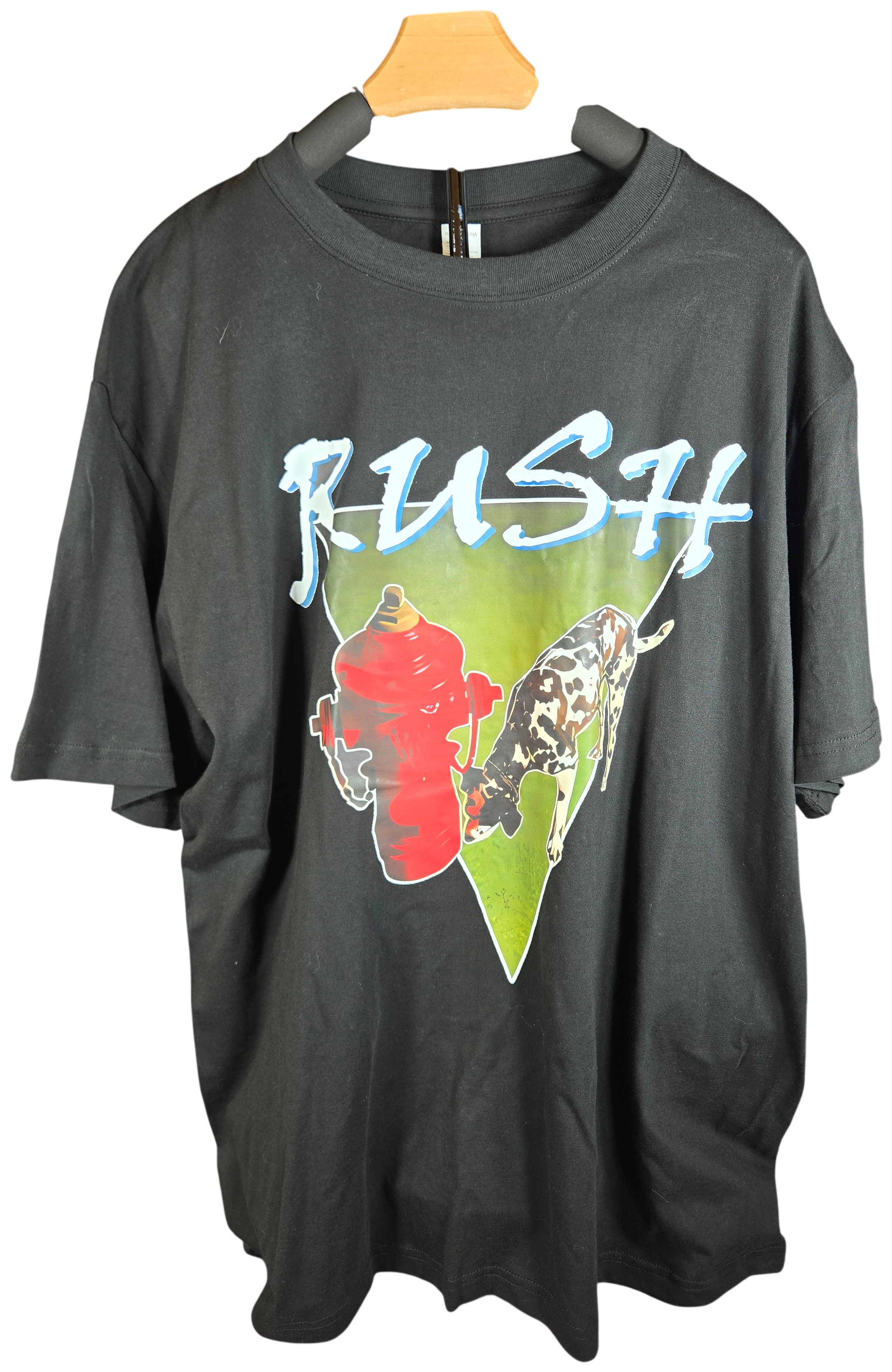 One Rush Signals Graphic Black Cotton T-Shirt Size 2XL
