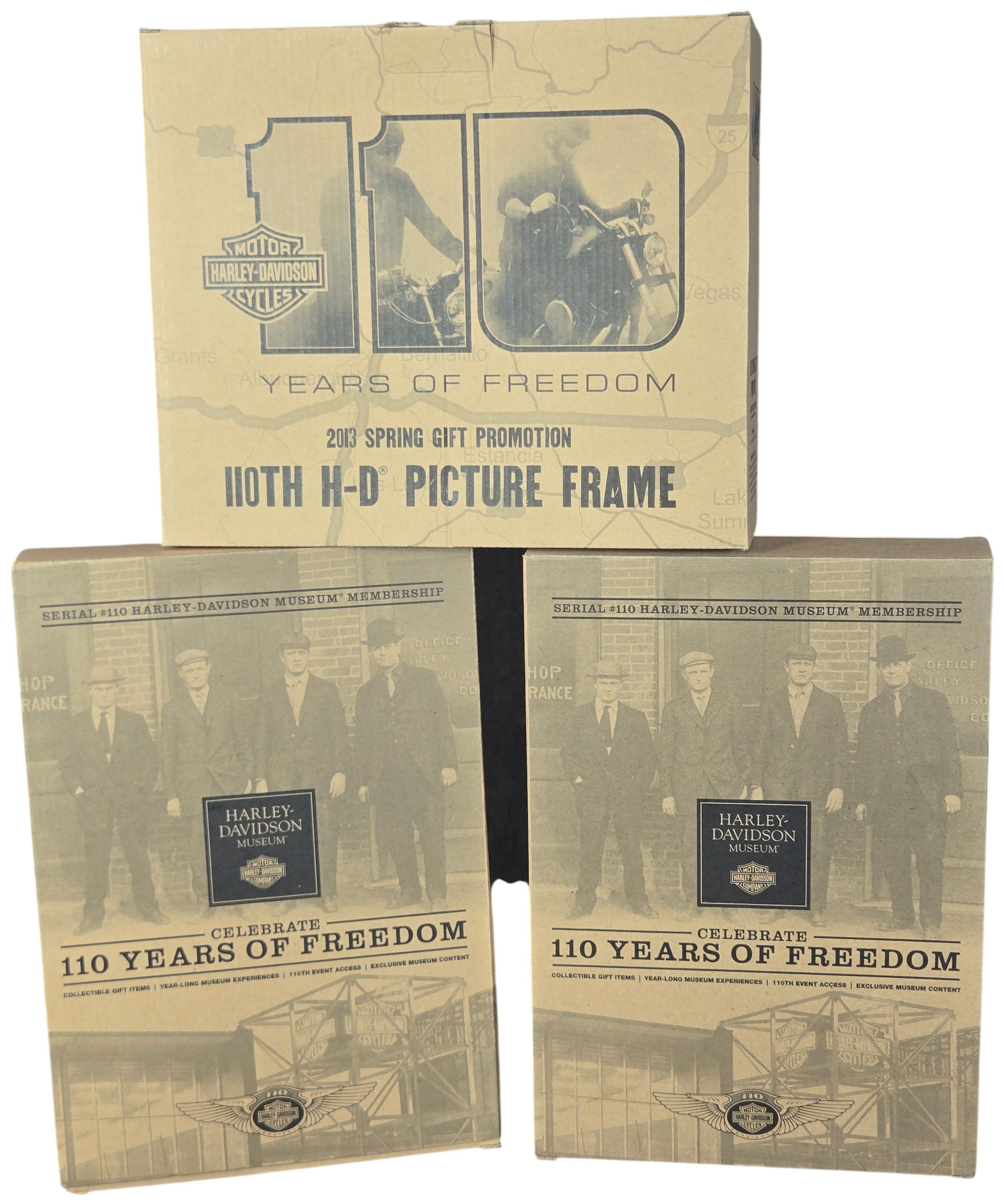 Three Harley-Davidson 110th Anniversary Commemorative Gift Sets