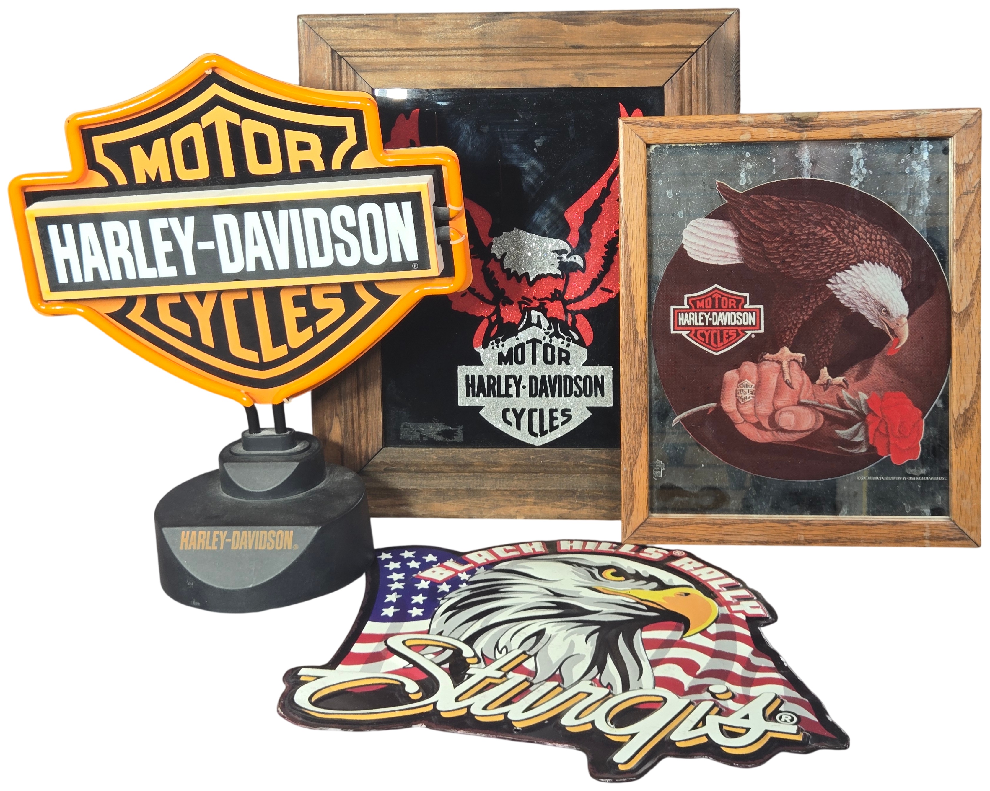 Four Harley-Davidson and Sturgis Motorcycle Rally Decorative Items