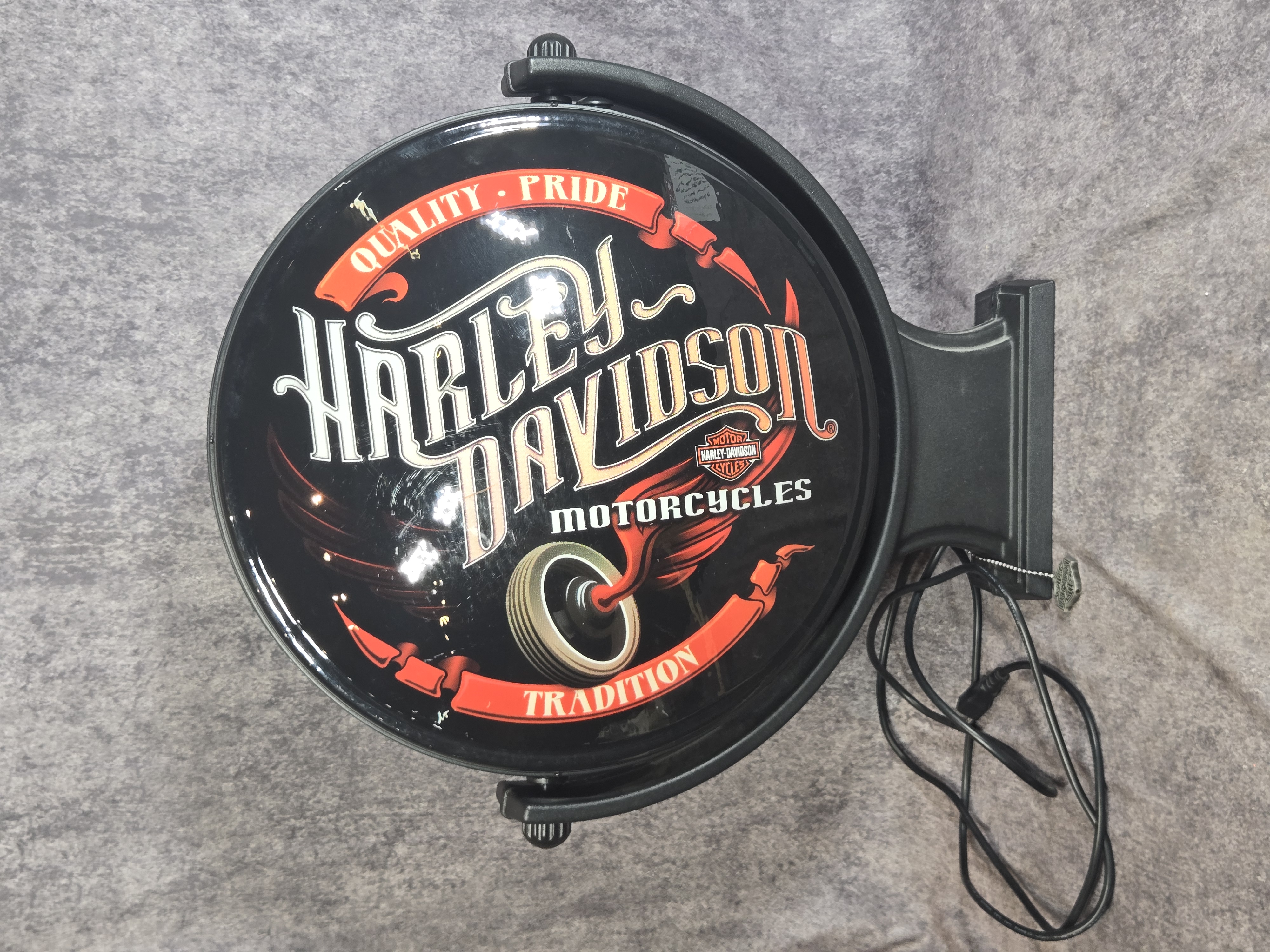 Harley-Davidson Illuminated Rotating Double-Sided Pub Light