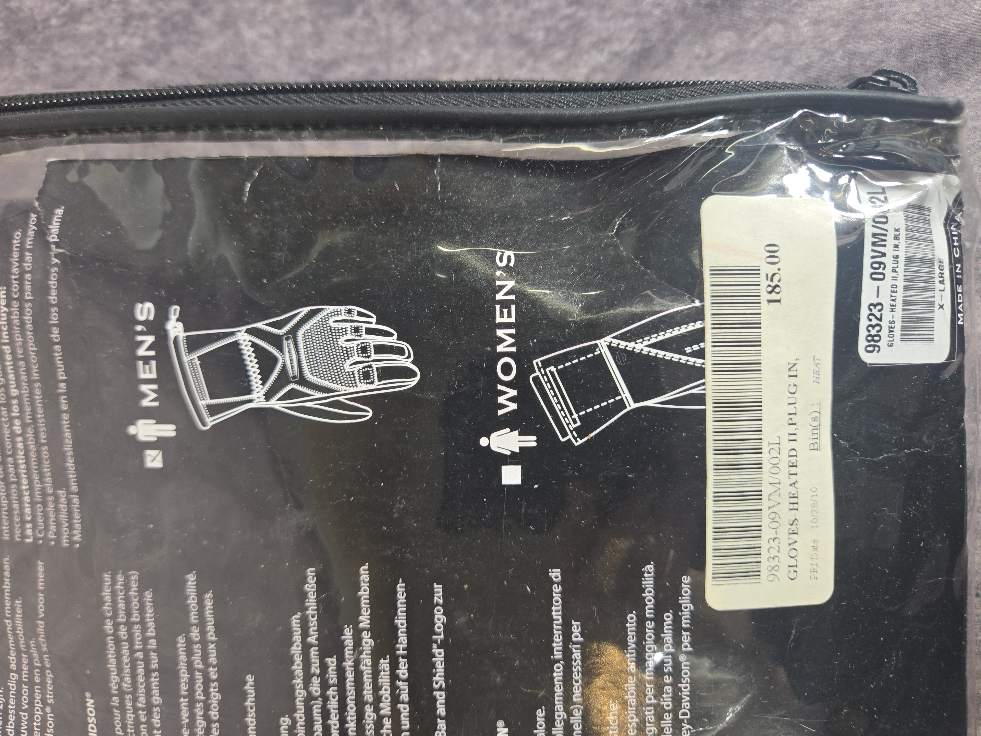 A Pair of Harley-Davidson Heated II Plug-In Motorcycle Gloves in Sizes XL and 2XL