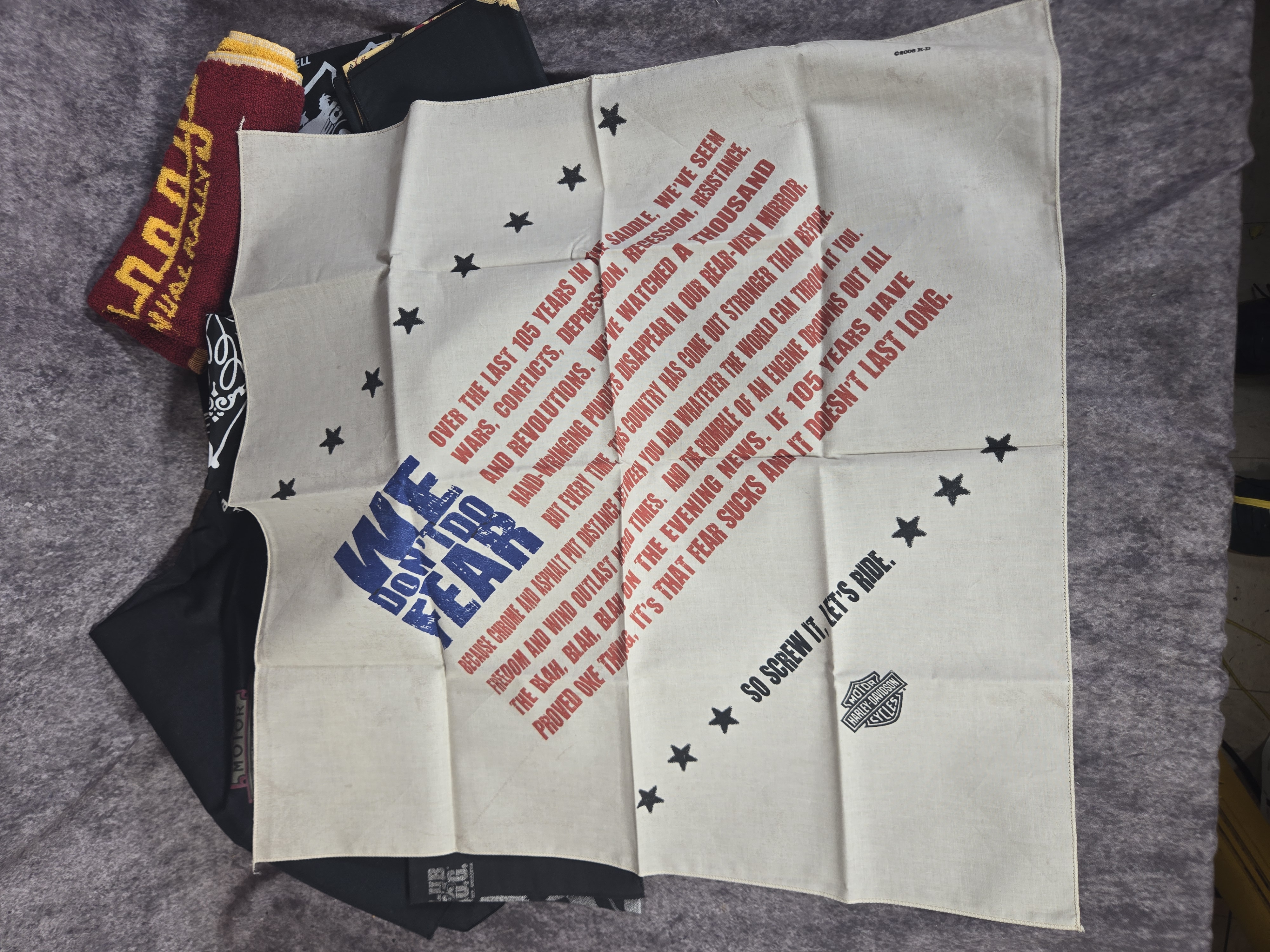Harley-Davidson and Jack Daniel's Motorcycling Bandanas and Towel