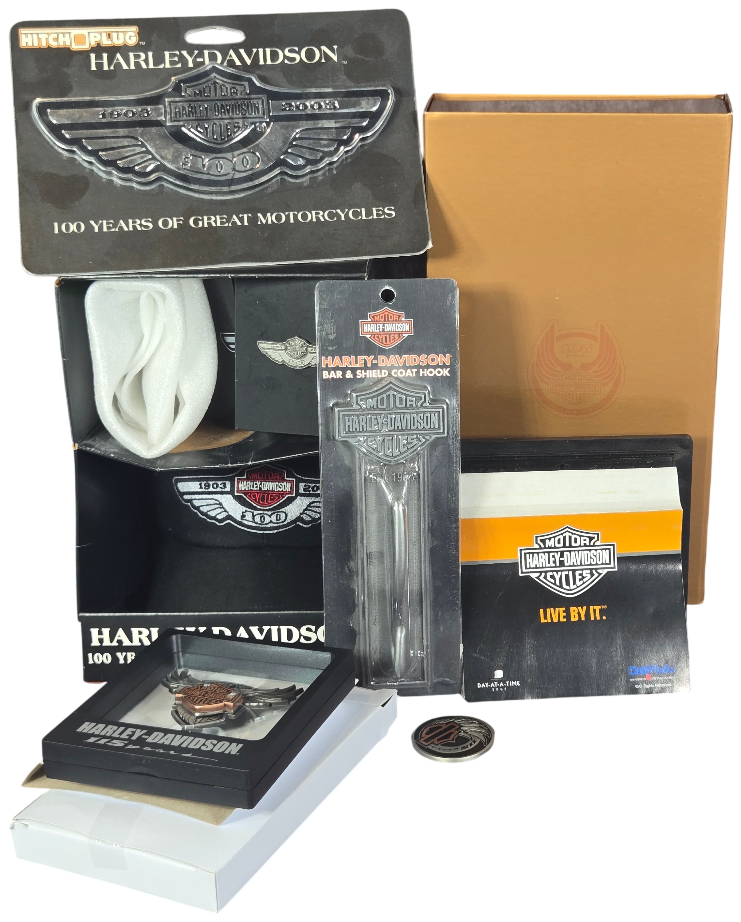 Harley-Davidson Anniversary Memorabilia and Accessories including 100th and 105th Anniversary Sets