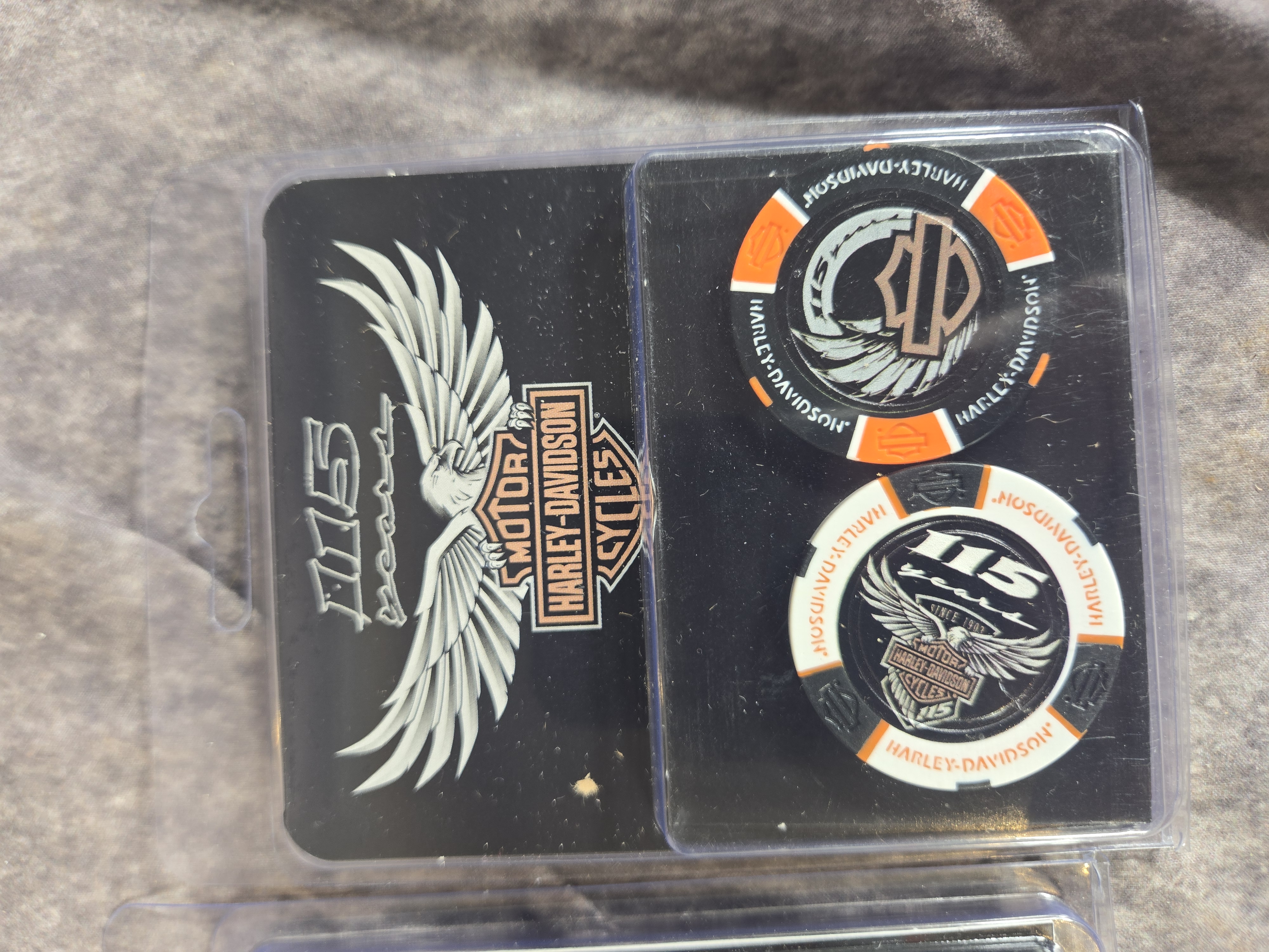 Harley-Davidson Motor Company Poker Chips and Display Case