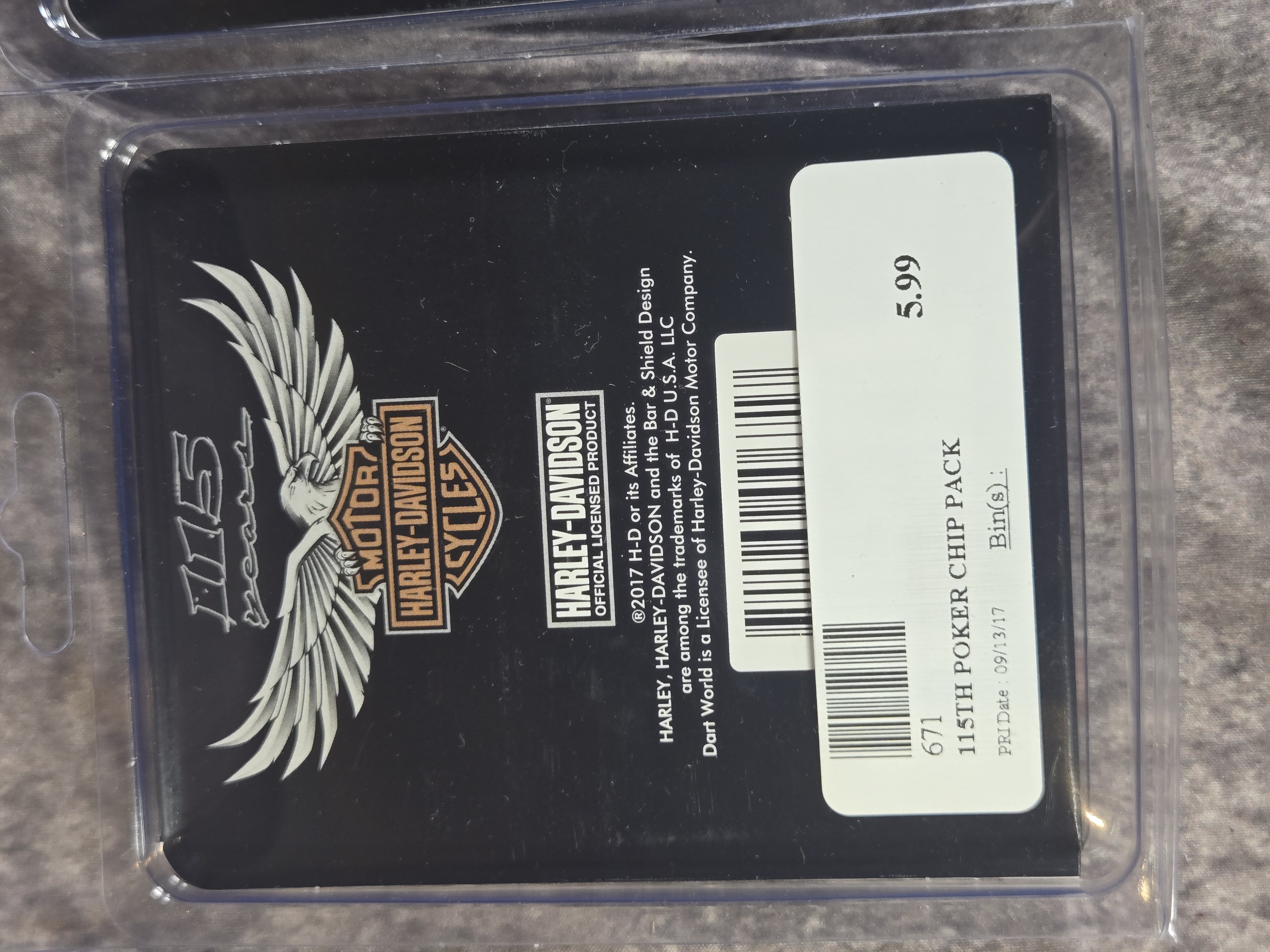 Harley-Davidson Motor Company Poker Chips and Display Case