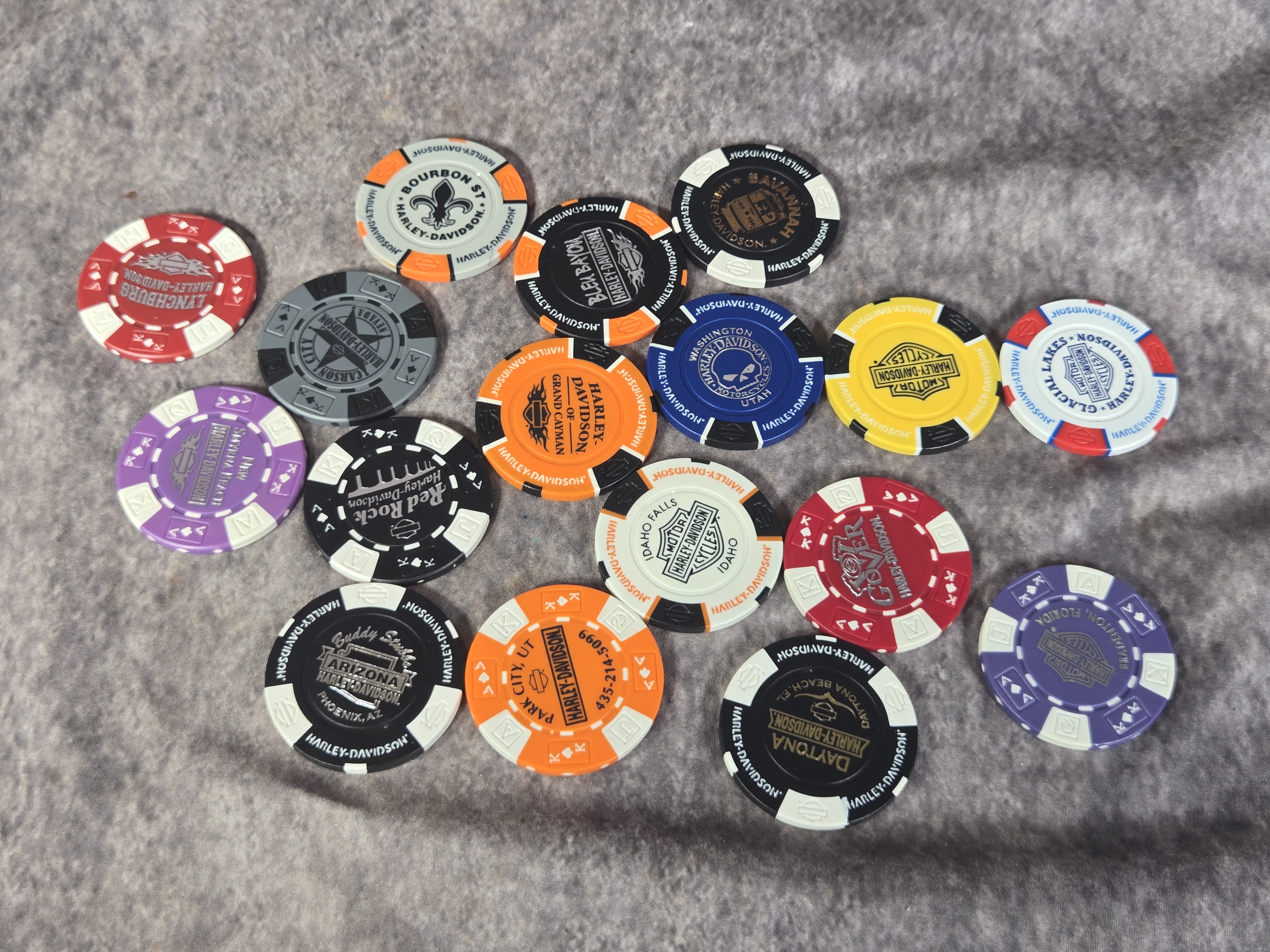 Harley-Davidson Motor Company Poker Chips and Display Case