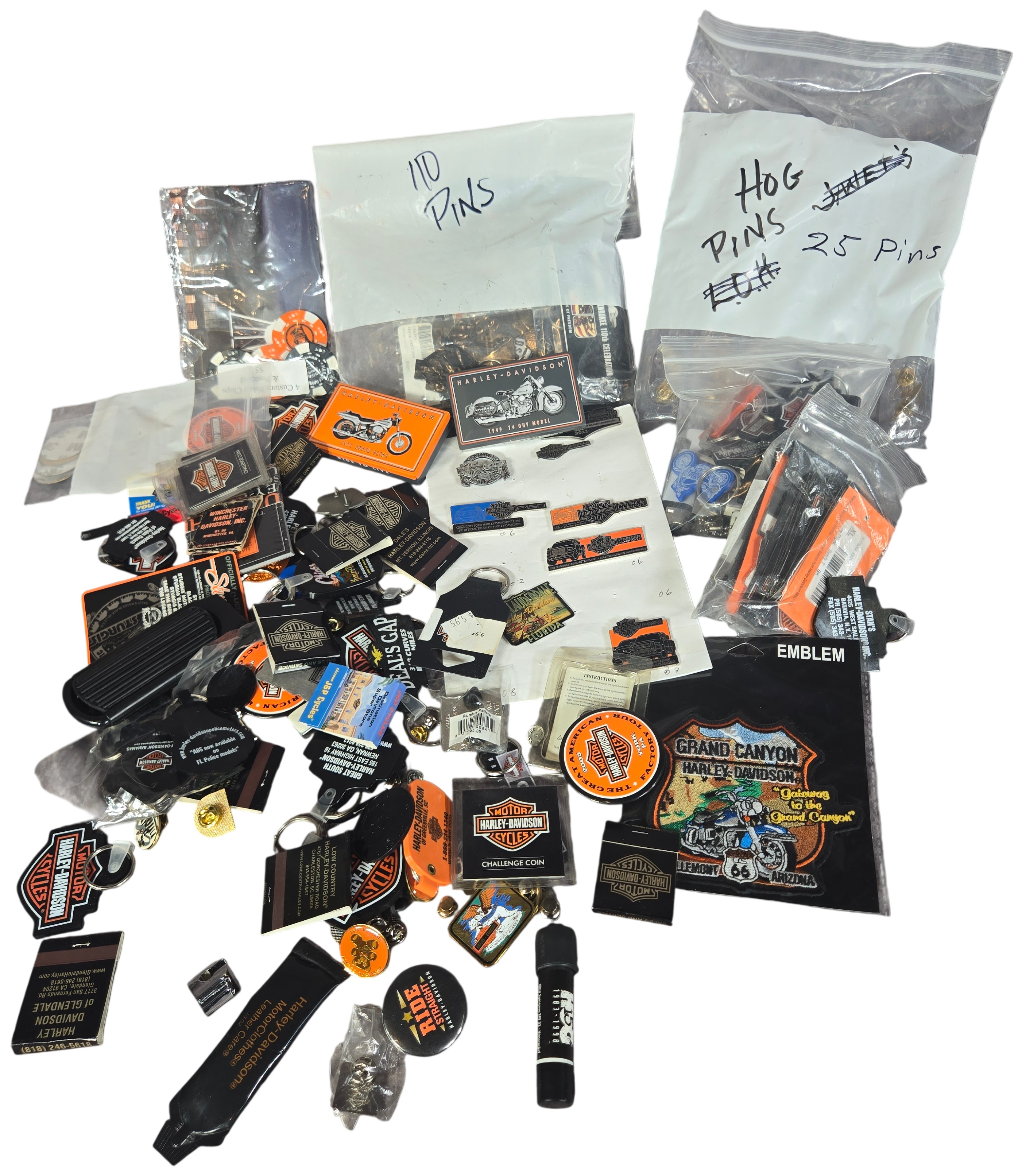 Harley-Davidson Dealership and Event Memorabilia Including 135 Pins