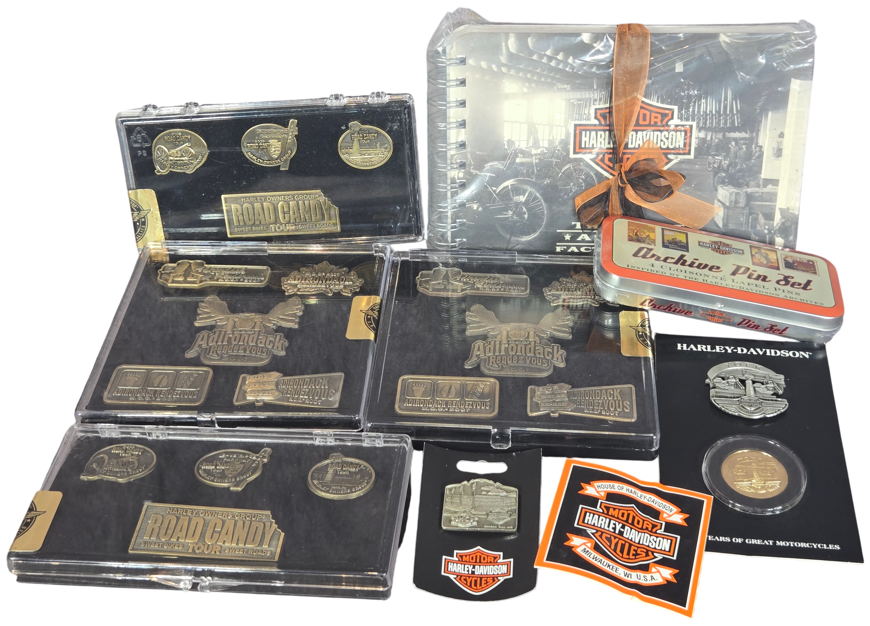 Harley-Davidson and Harley Owners Group Commemorative Pin Sets and Stationery