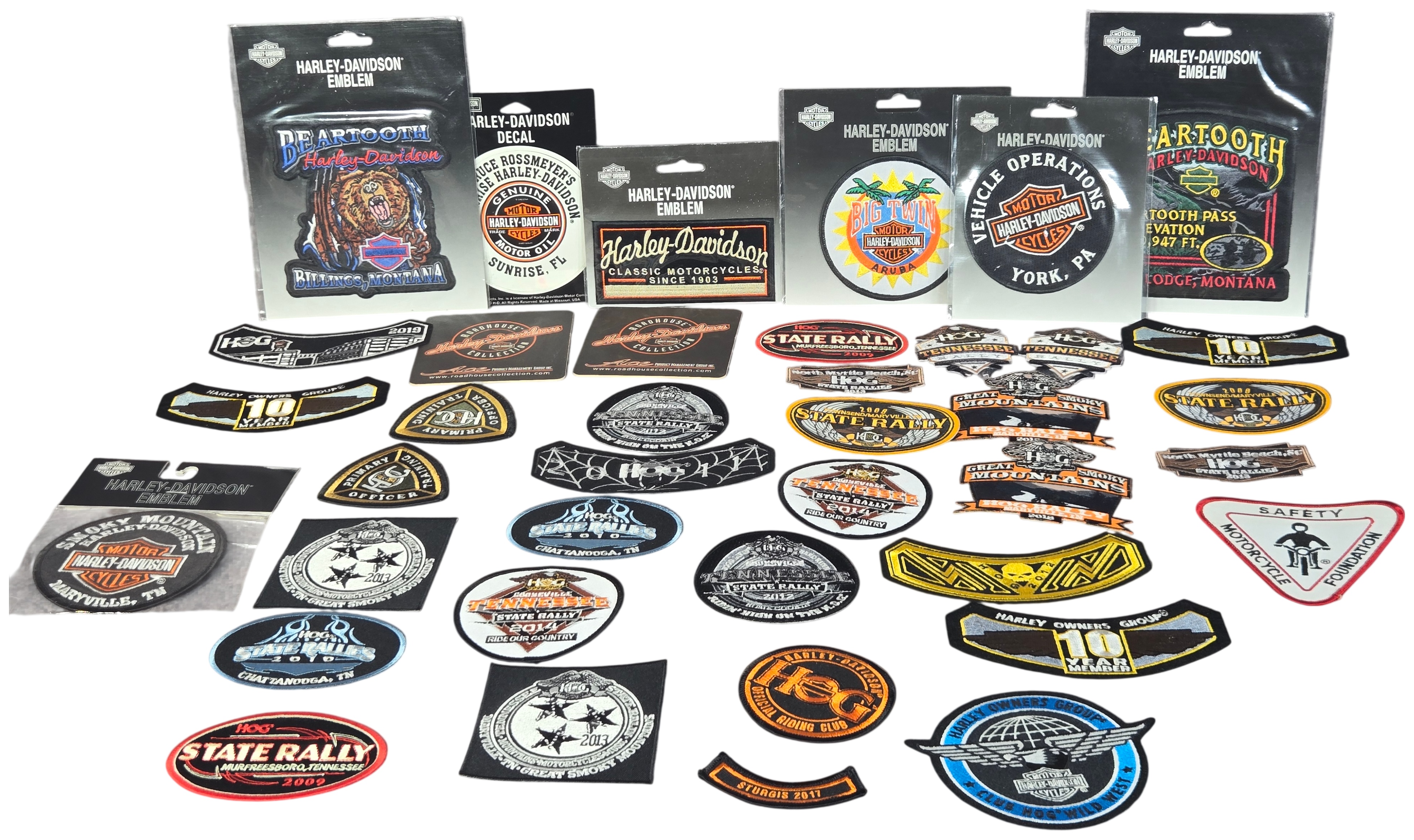 Harley-Davidson and Harley Owners Group Memorabilia Patches and Coasters