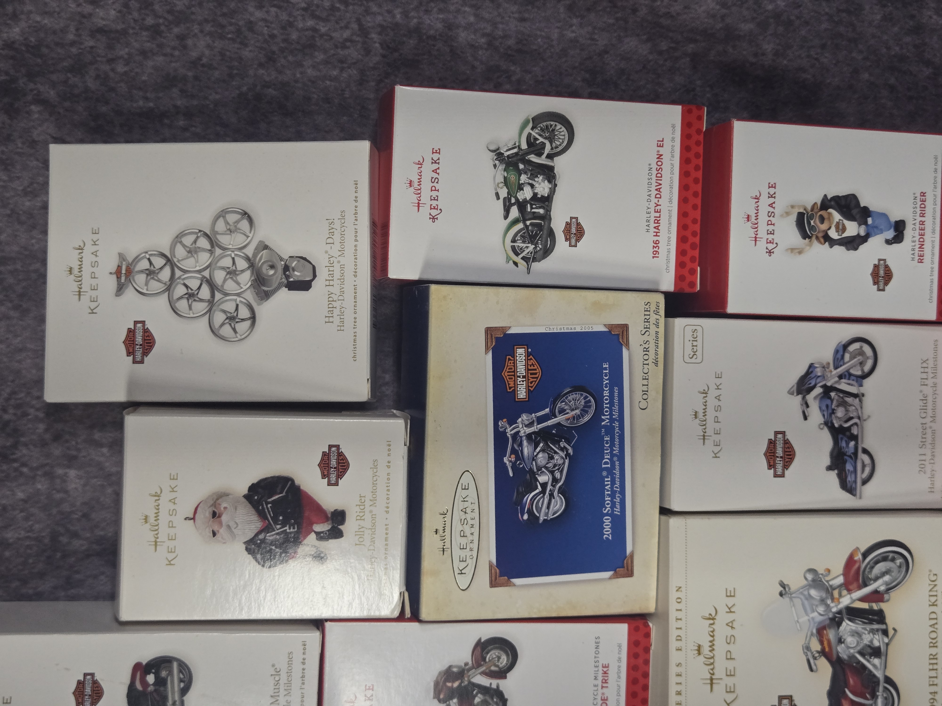 Twenty-Two Hallmark Keepsake Harley-Davidson Christmas Ornaments in Original Boxes