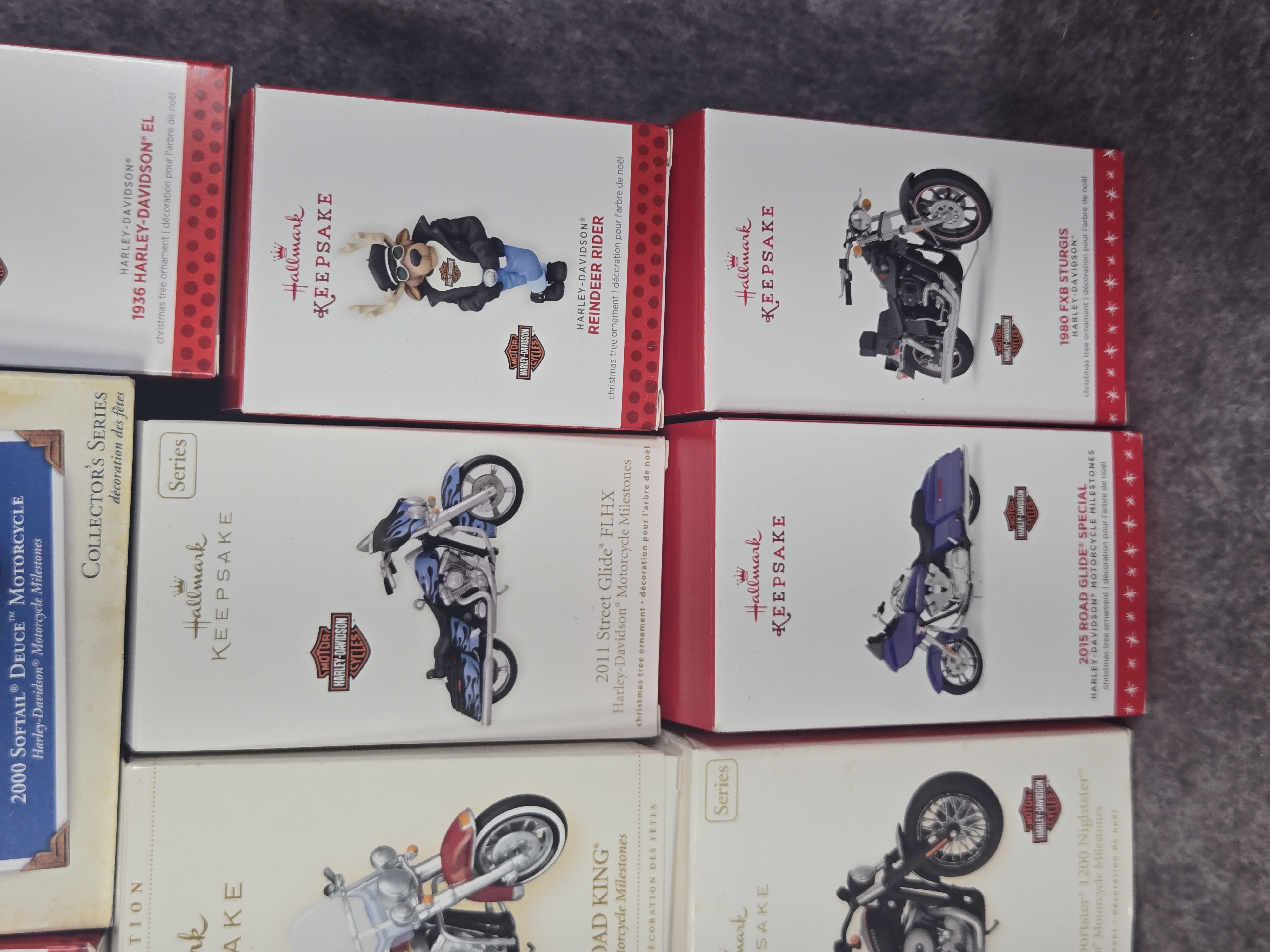 Twenty-Two Hallmark Keepsake Harley-Davidson Christmas Ornaments in Original Boxes
