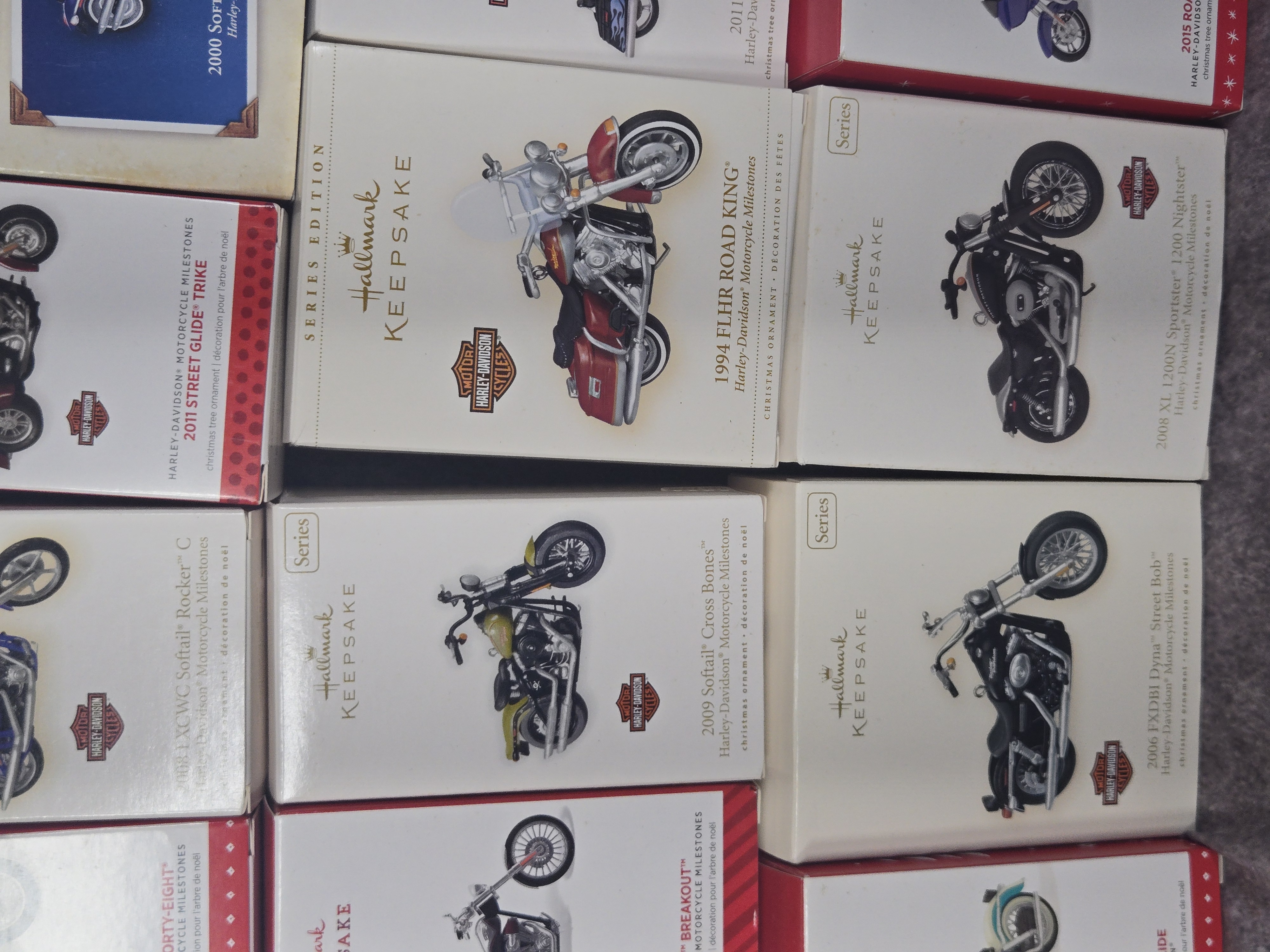 Twenty-Two Hallmark Keepsake Harley-Davidson Christmas Ornaments in Original Boxes