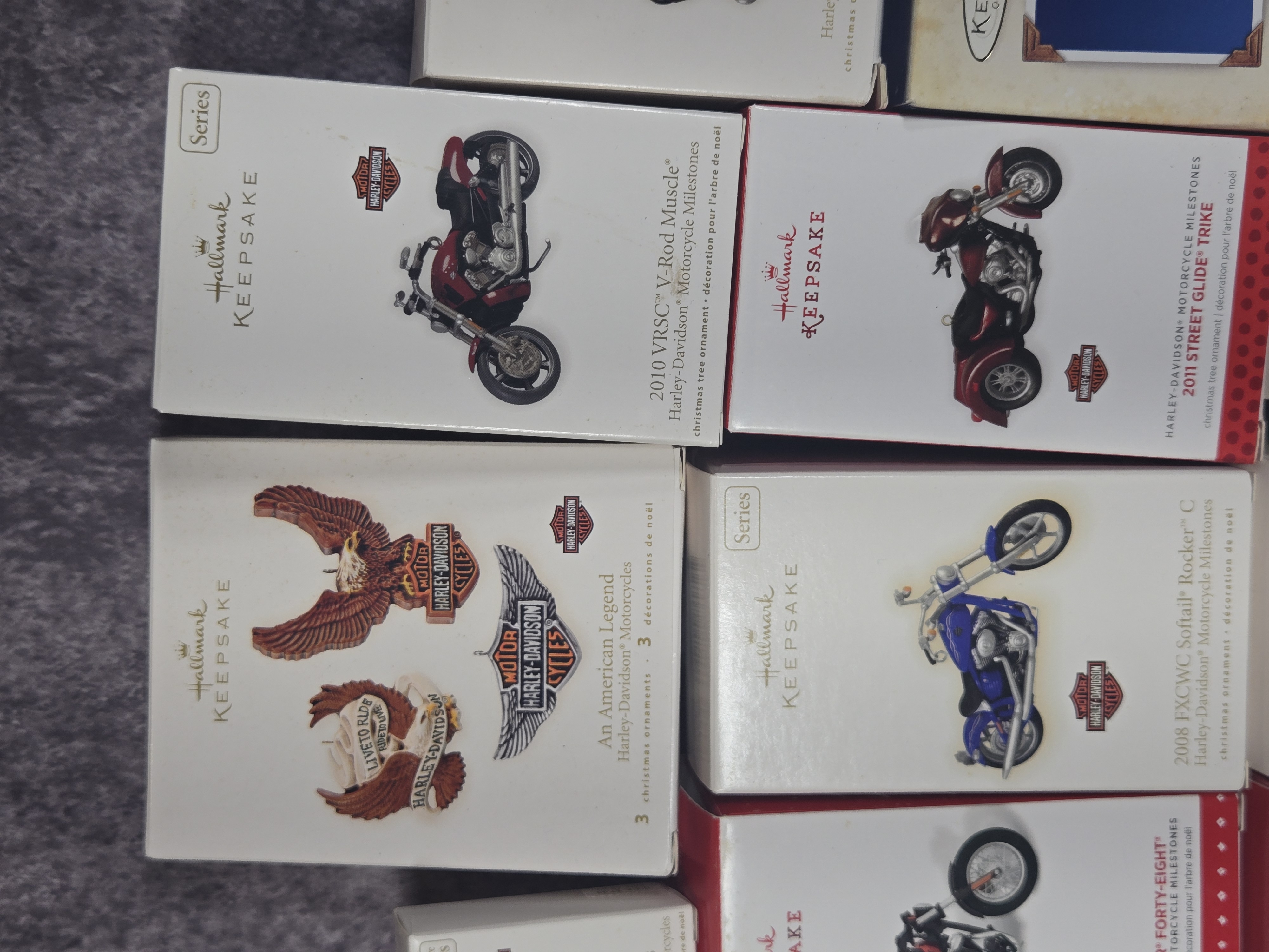 Twenty-Two Hallmark Keepsake Harley-Davidson Christmas Ornaments in Original Boxes