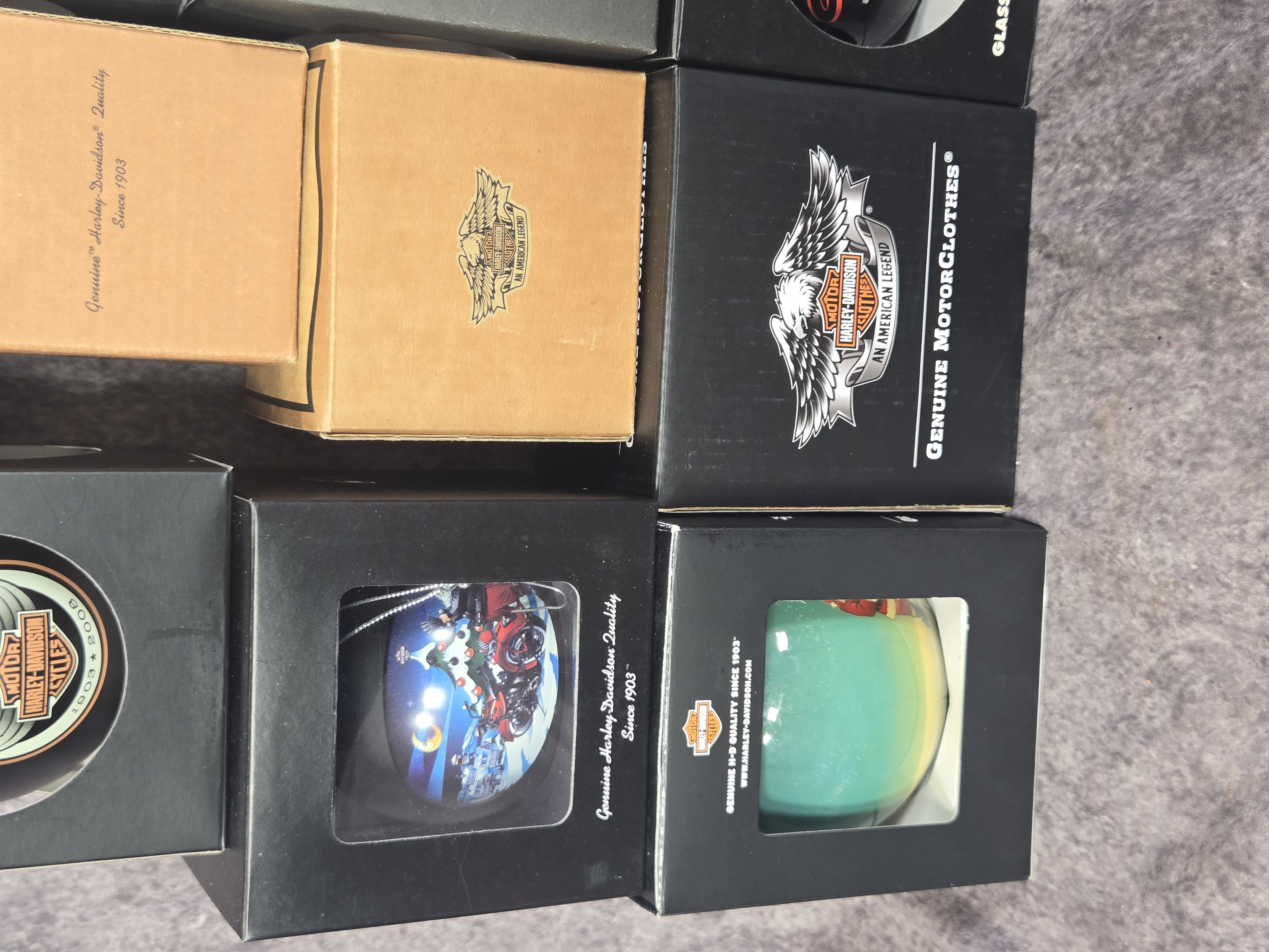 Sixteen Harley-Davidson Holiday Ornaments and Collectibles Dated 2001 to 2014