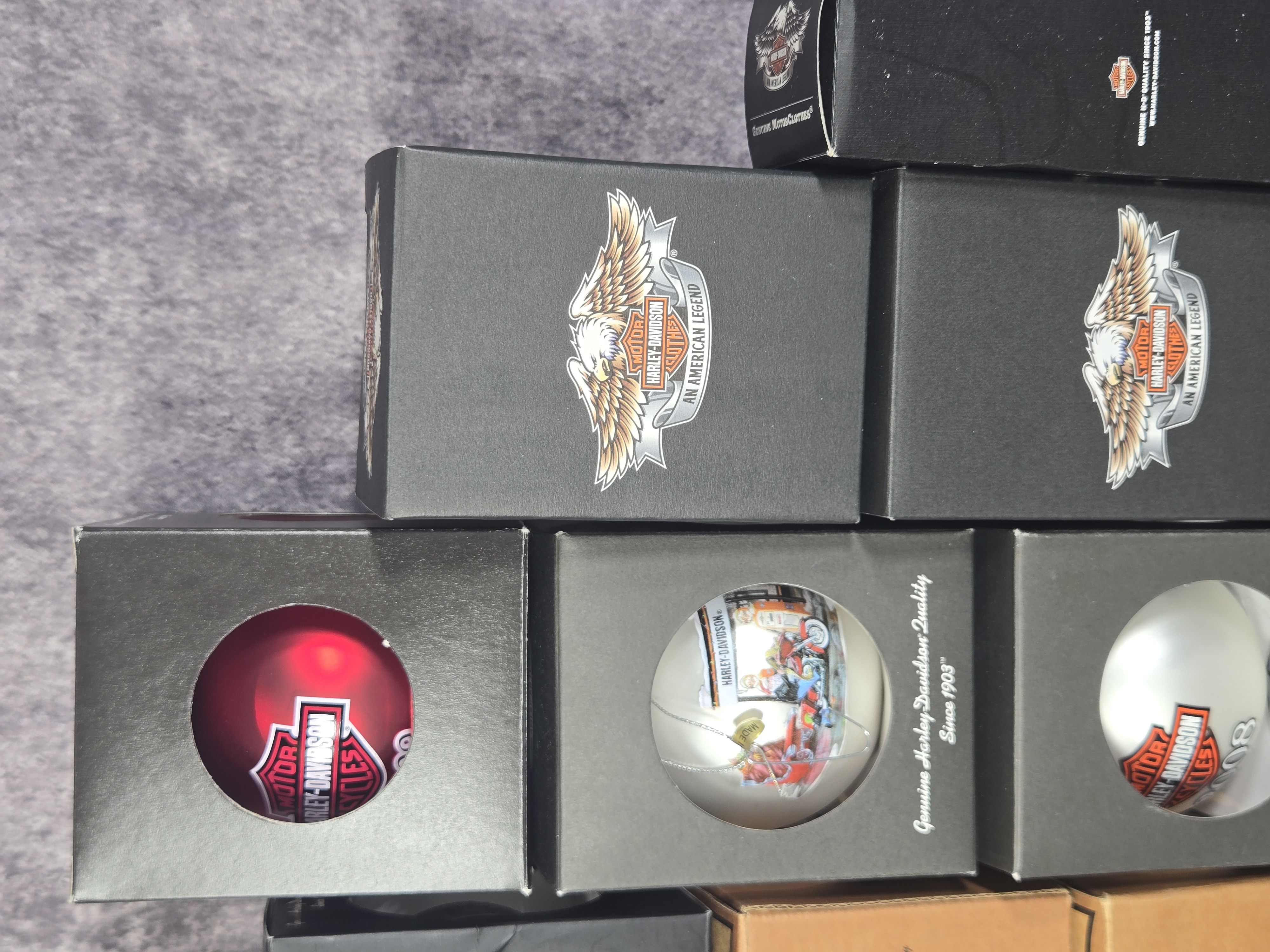 Sixteen Harley-Davidson Holiday Ornaments and Collectibles Dated 2001 to 2014