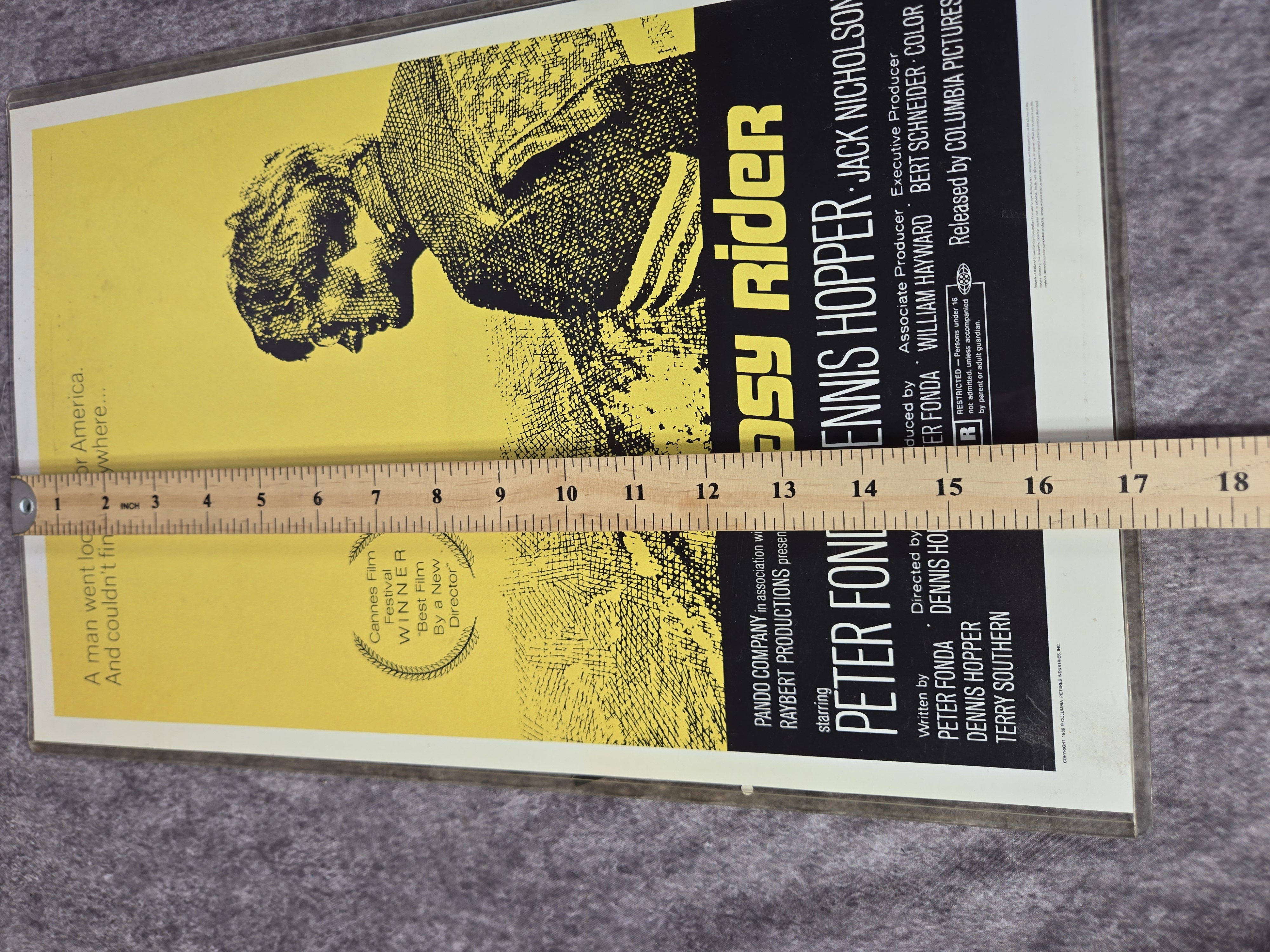 Original 1969 Easy Rider Theatrical Window Card Movie Poster